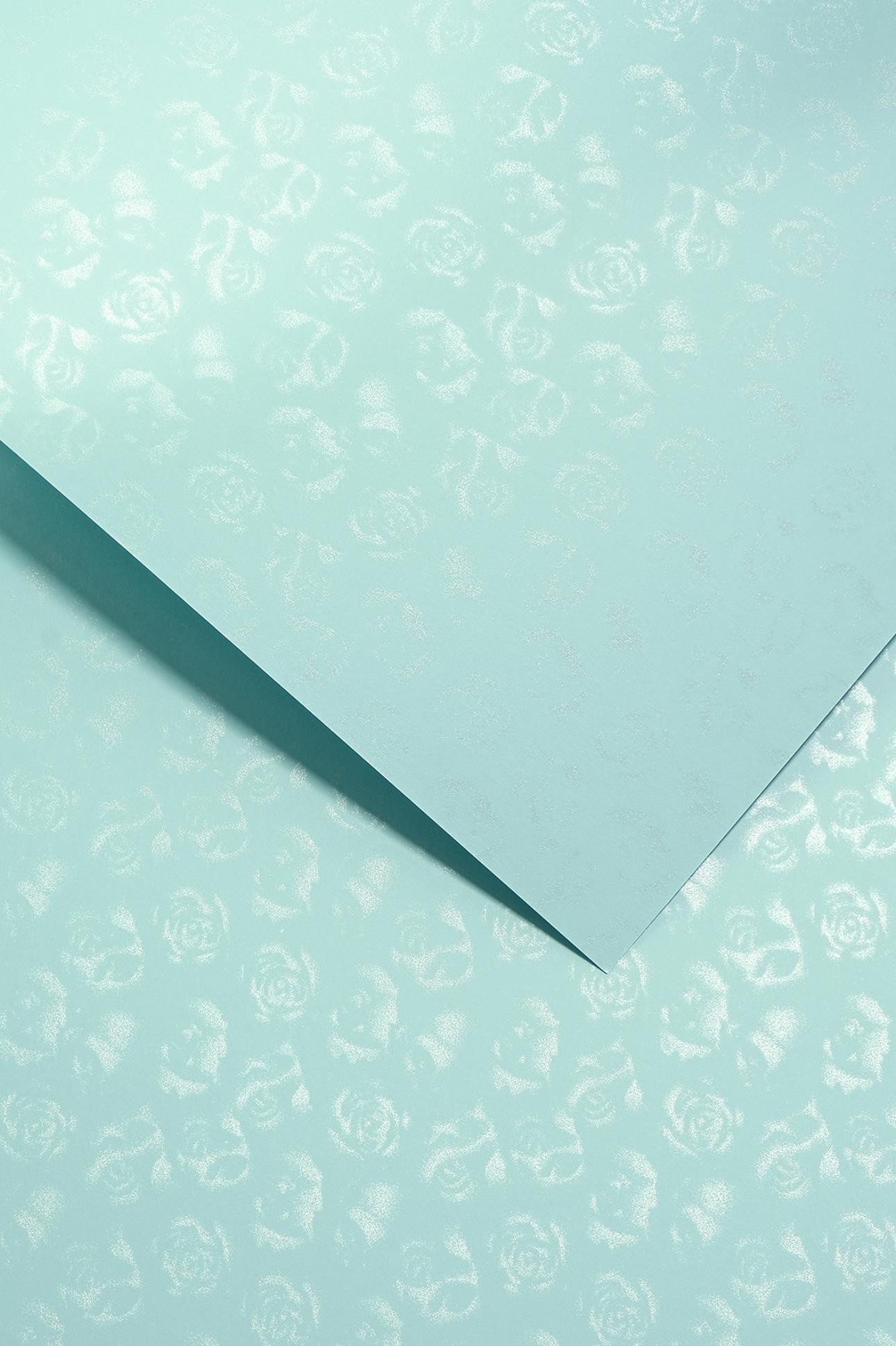 Galeria Papieru Ozdobný papír A4 Little Roses - 220 g/m2, světle modrý, 20 listů