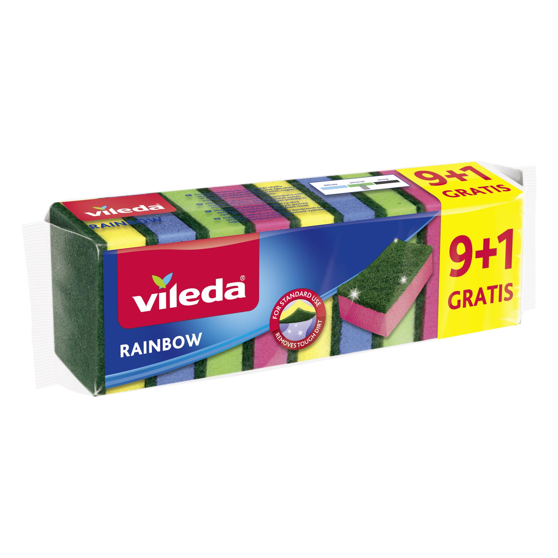 Levně Houbičky na nádobí Vileda - Rainbow, 10 ks