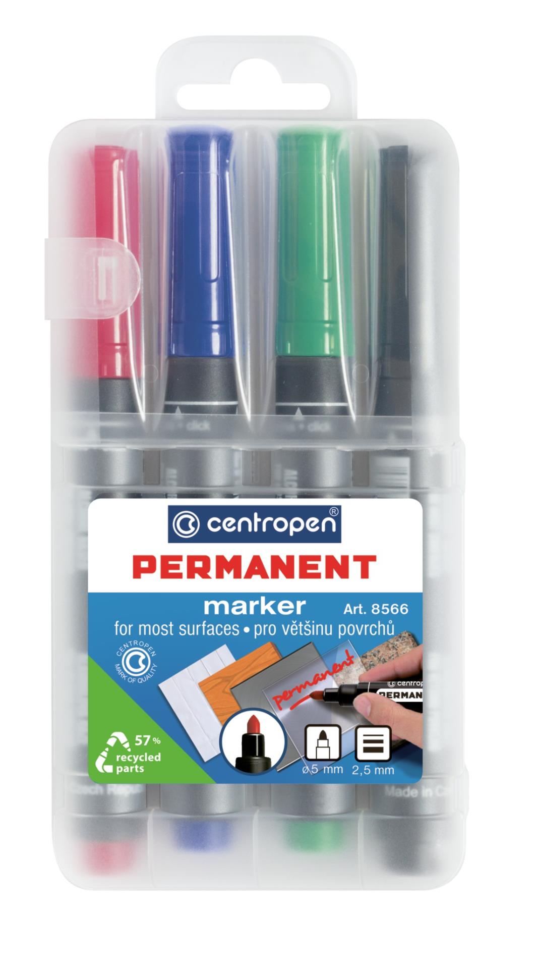 Levně Permanentní popisovač Centropen 8566 - sada barev