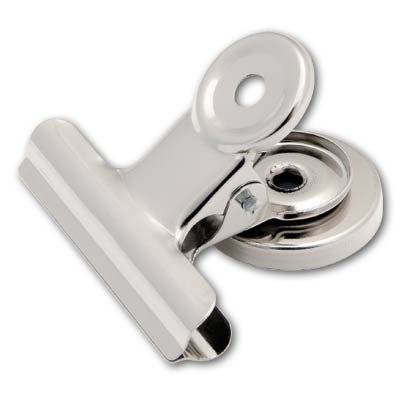 Levně Pružinový klip s magnetem - 31 mm, 6 ks