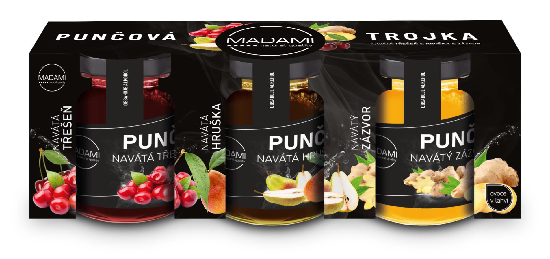 Madami Punčová trojka - dárková sada ovocných punčů - 3 x 60 g