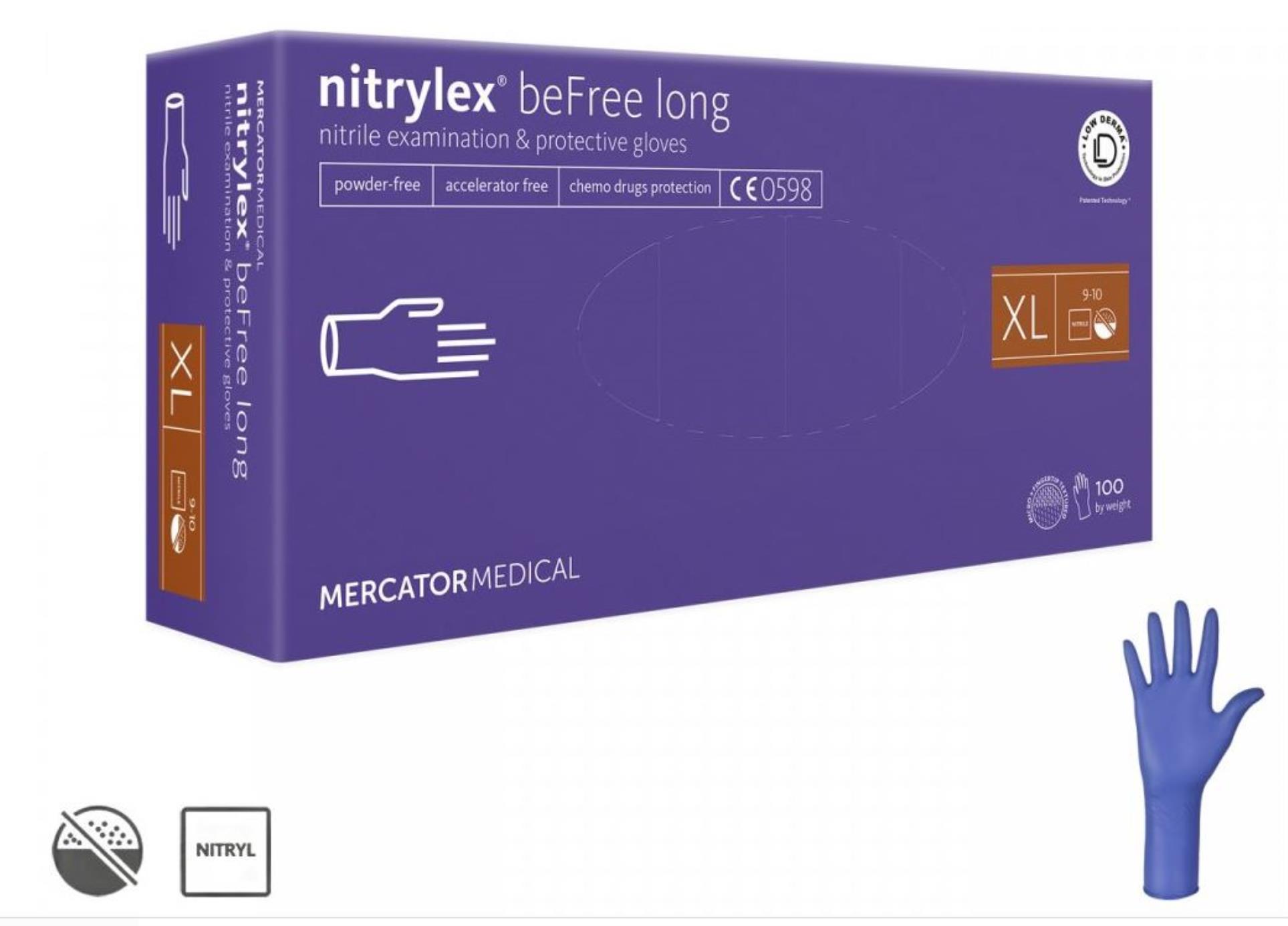 Levně Rukavice Nitrylex befree long - vel. XL