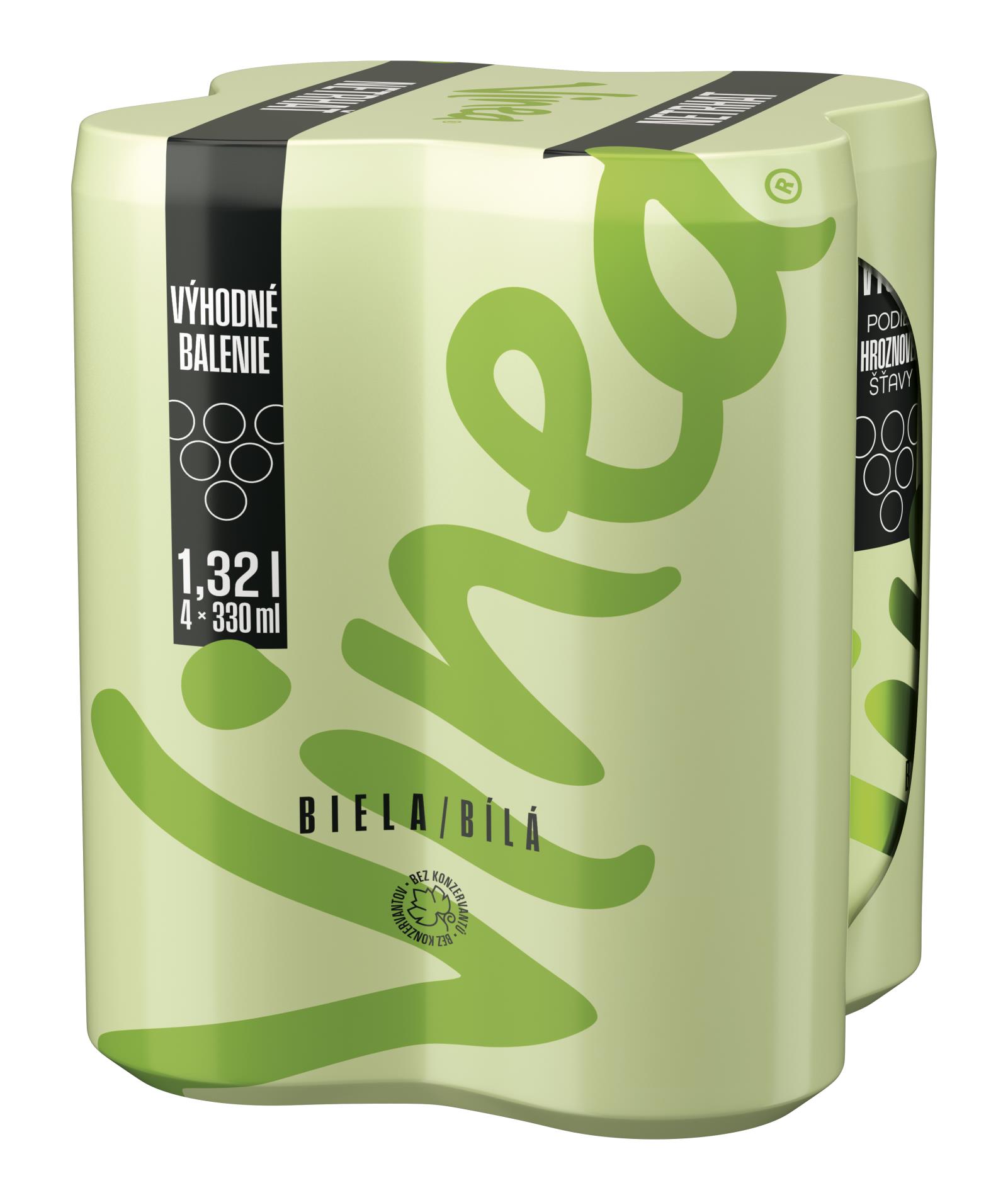 Levně Vinea bílá - plech, 4x 0,33 l