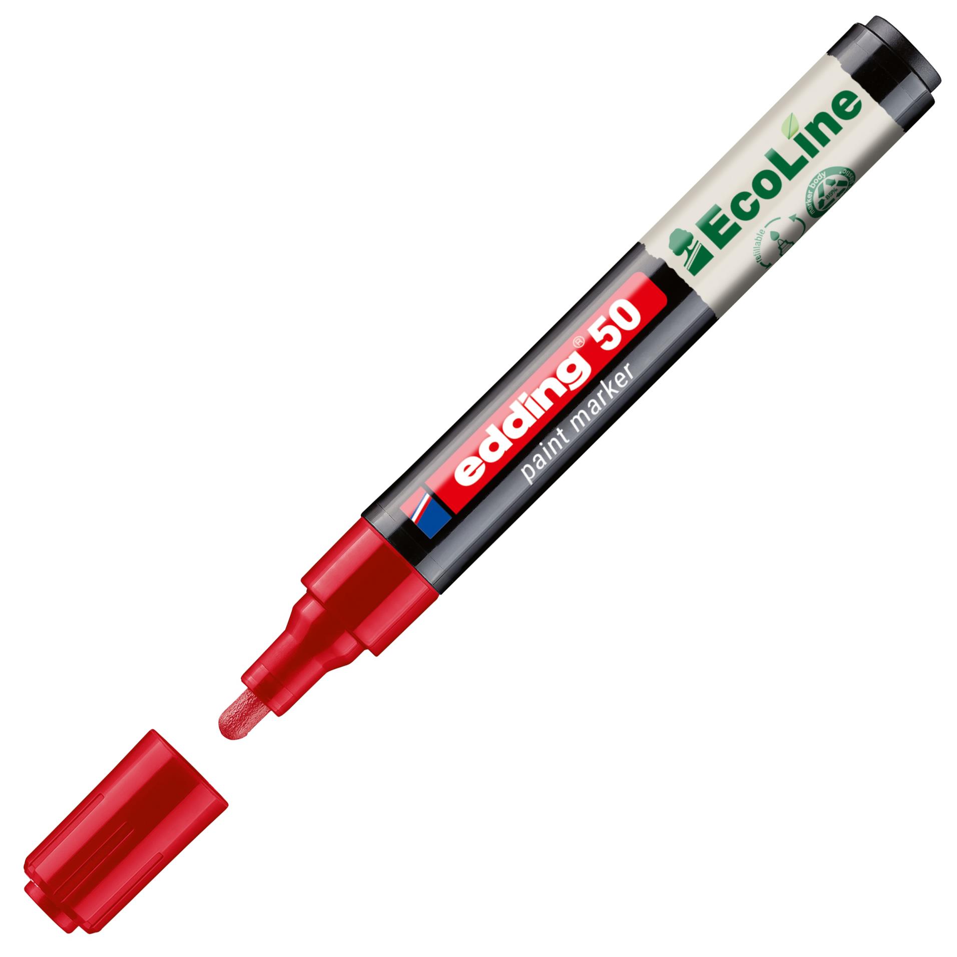 Edding 50 EcoLine - lakový popisovač - červený