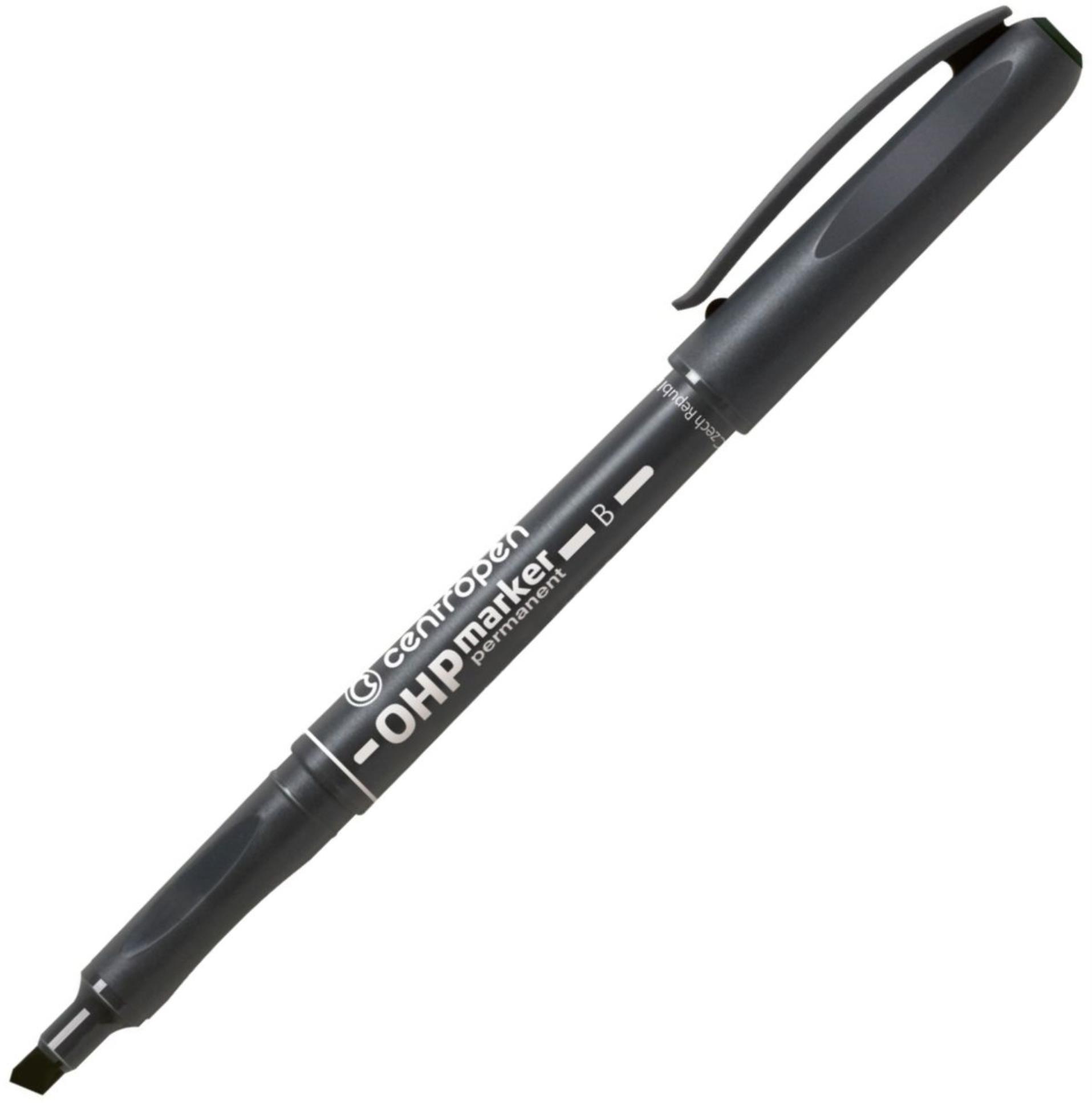 Permanentní popisovač Centropen 2638 - zkosený hrot, černý