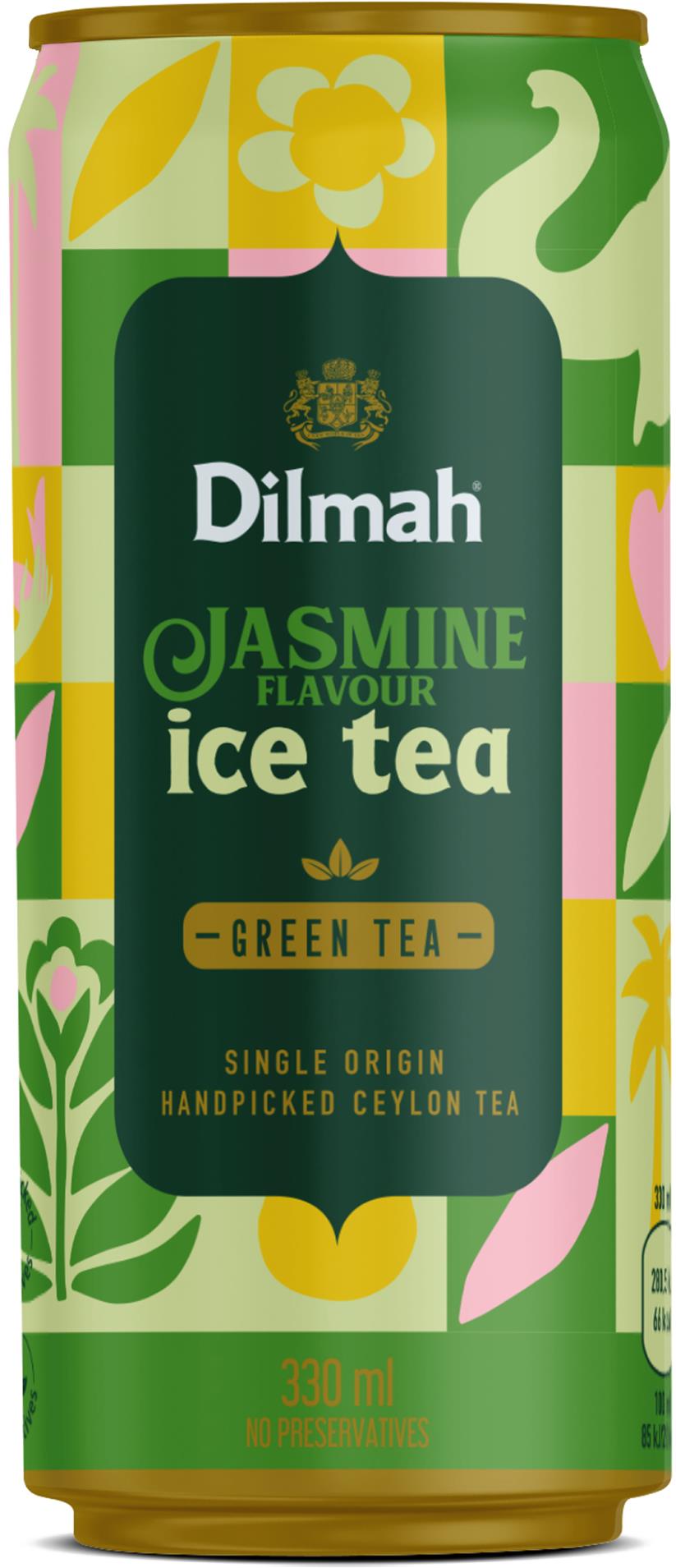 Levně Ledový čaj Dilmah - zelený, jasmín, plech 24x 0,33 l