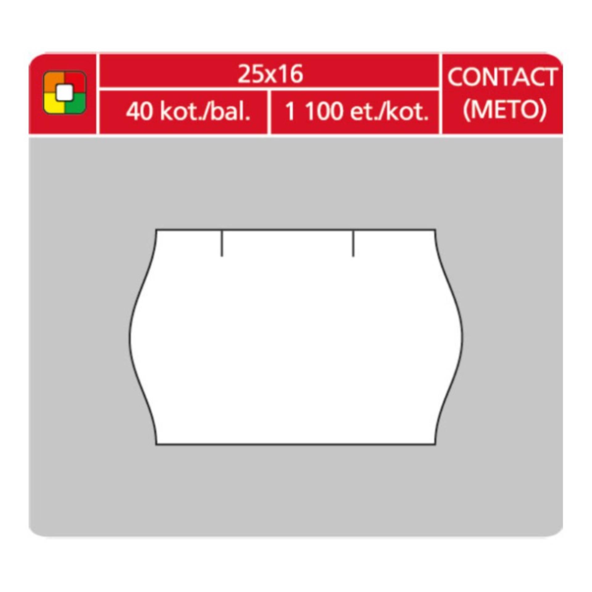 Levně SK Label Cenové etikety CONTACT - 25x16, 1100 ks, oblé, bílé
