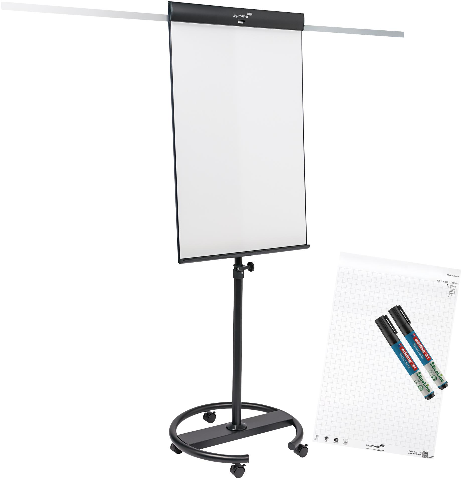 Levně Flipchart Legamaster SKETCH PRO - na kolečkách, výklopná ramena + startovací sada