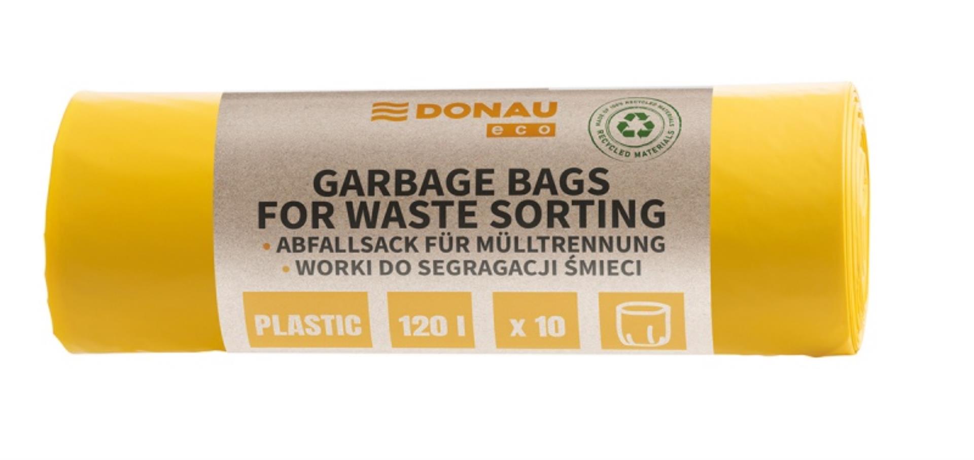 Pytle na odpadky Donau ECO - 120 l, žluté, 35 mic, 10 ks