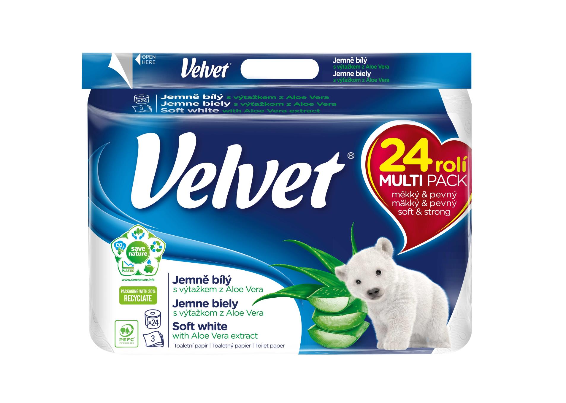 Levně Toaletní papír Velvet - 3vrstvý, 24 rolí