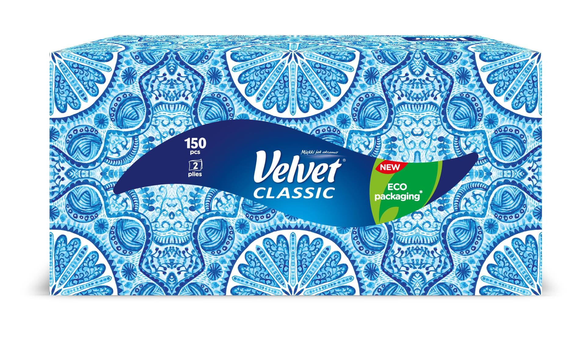Levně Papírové kapesníčky Velvet - 2vrstvé, 150 ks