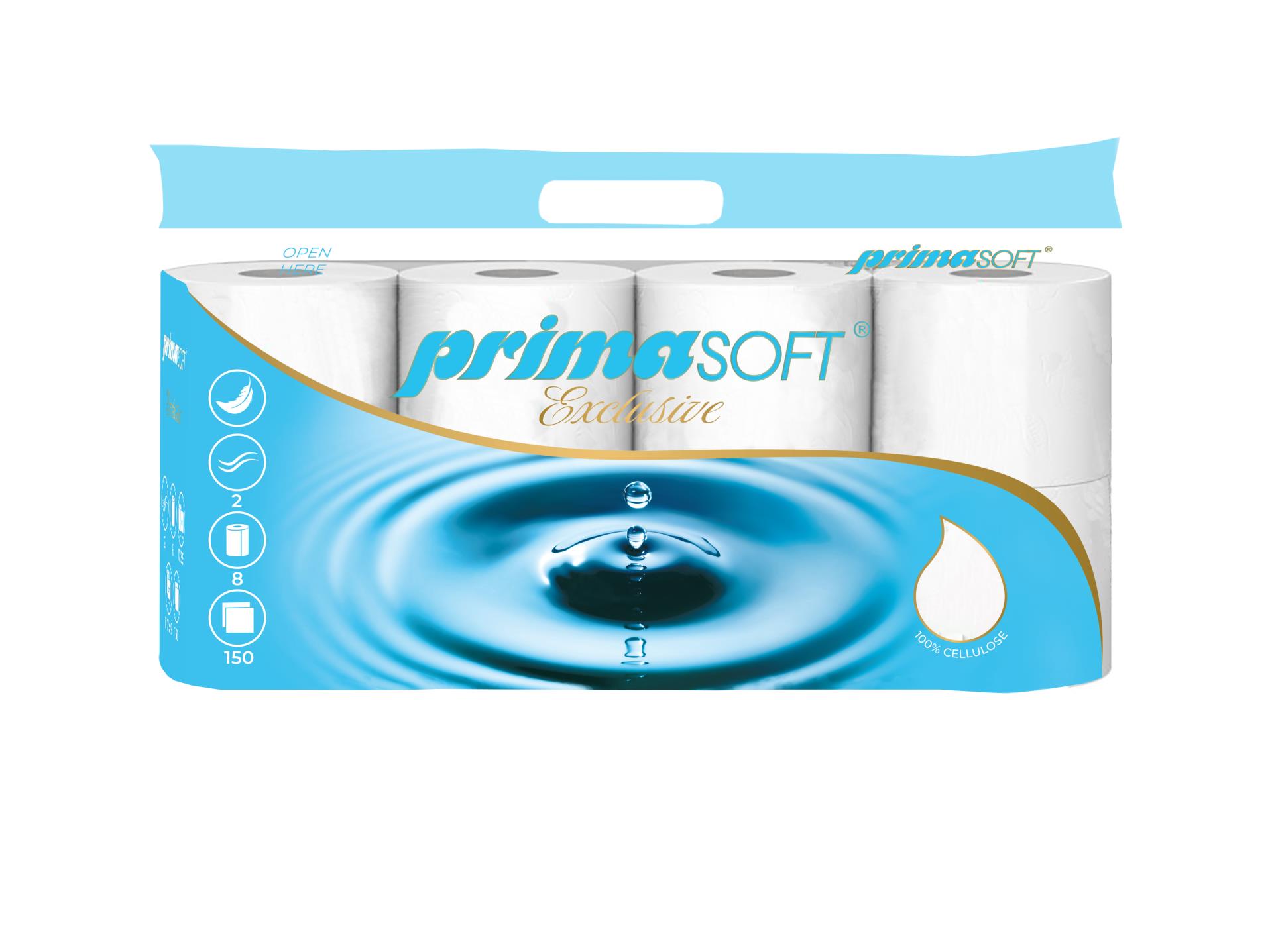 Toaletní papírPrimaSOFT Exclusive 2vrstvý, 8 rolí