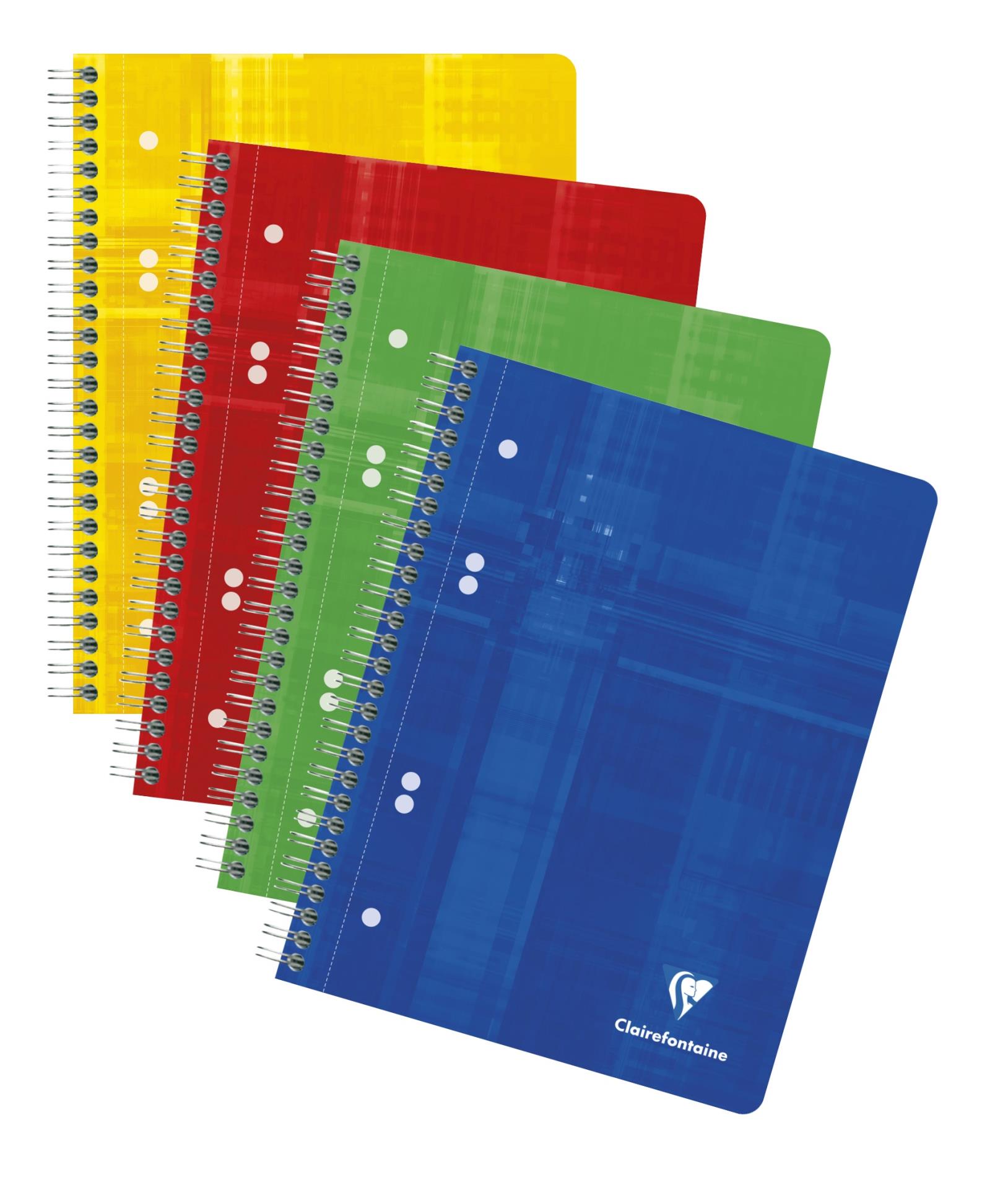 Clairefontaine - kroužkový blok - A5, 80 l., čtverečkovaný, mix barev