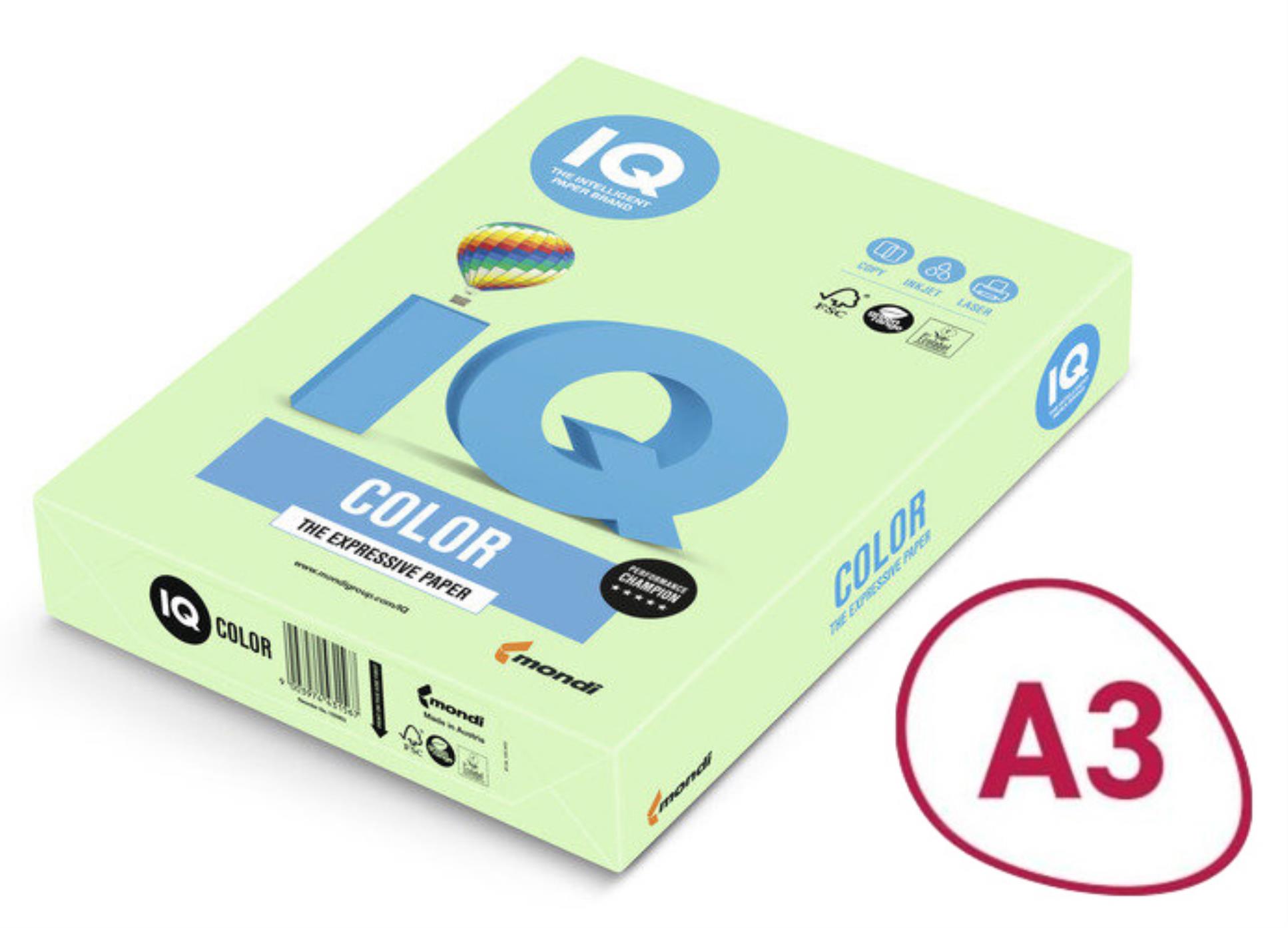 Levně IQ Color A3 160g MG28 středně zelená 250 listů