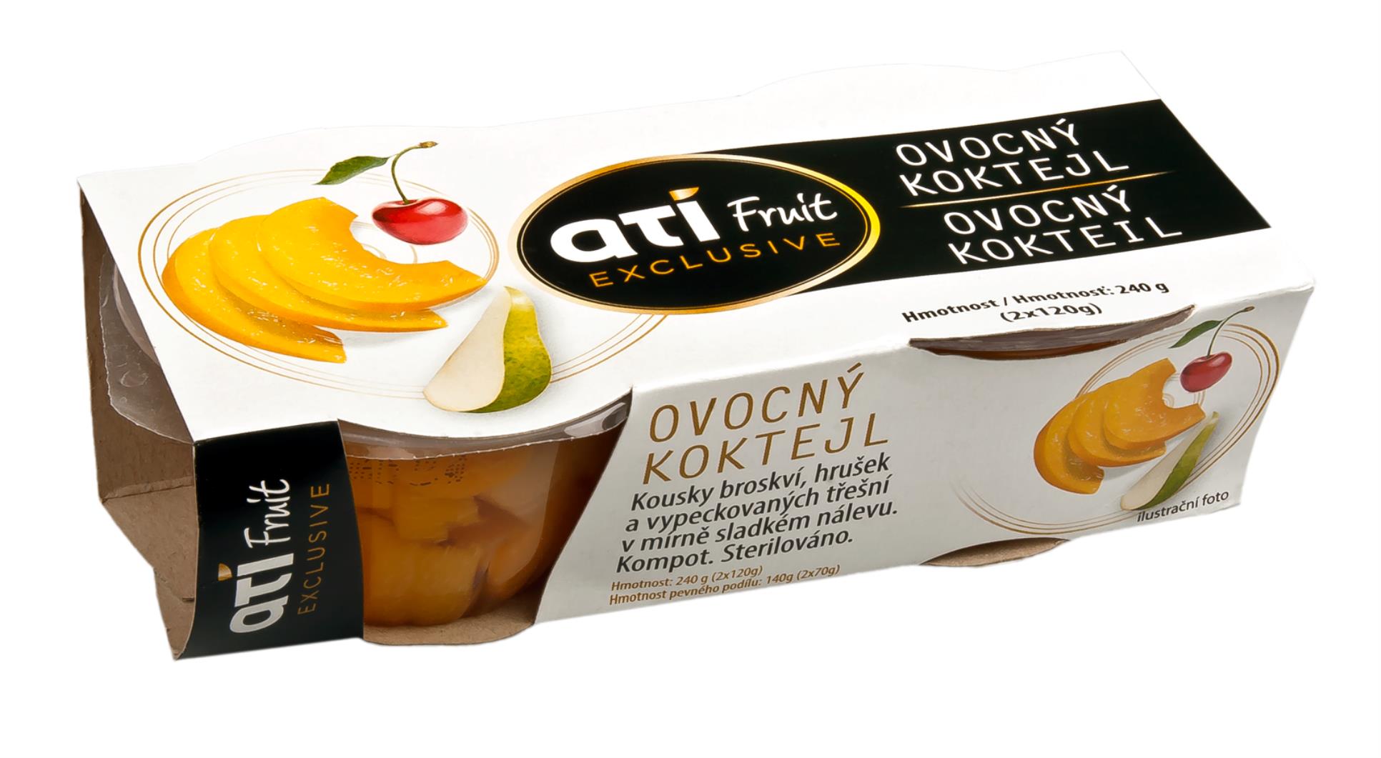 ATI Fruit ATI Delicates Fruit ovocný koktejl s kousky broskví, hrušek a třešní 2x 120g
