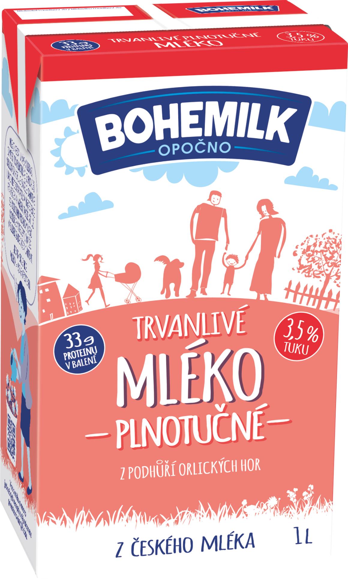Levně Trvanlivé mléko Bohemilk - 3,5%, plnotučné, 1 l