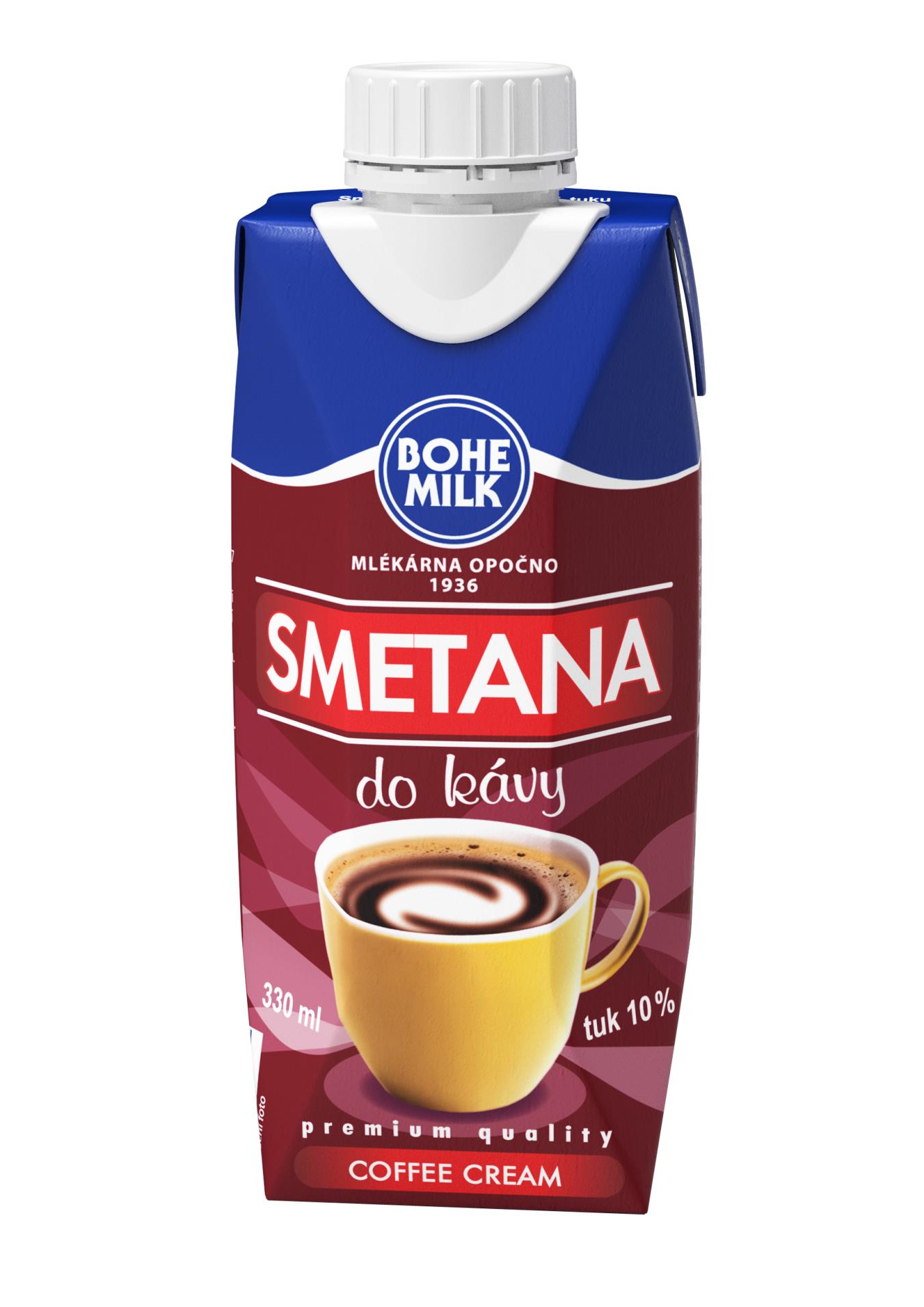 Smetana do kávy Bohemilk - 10 %, 0,33 l