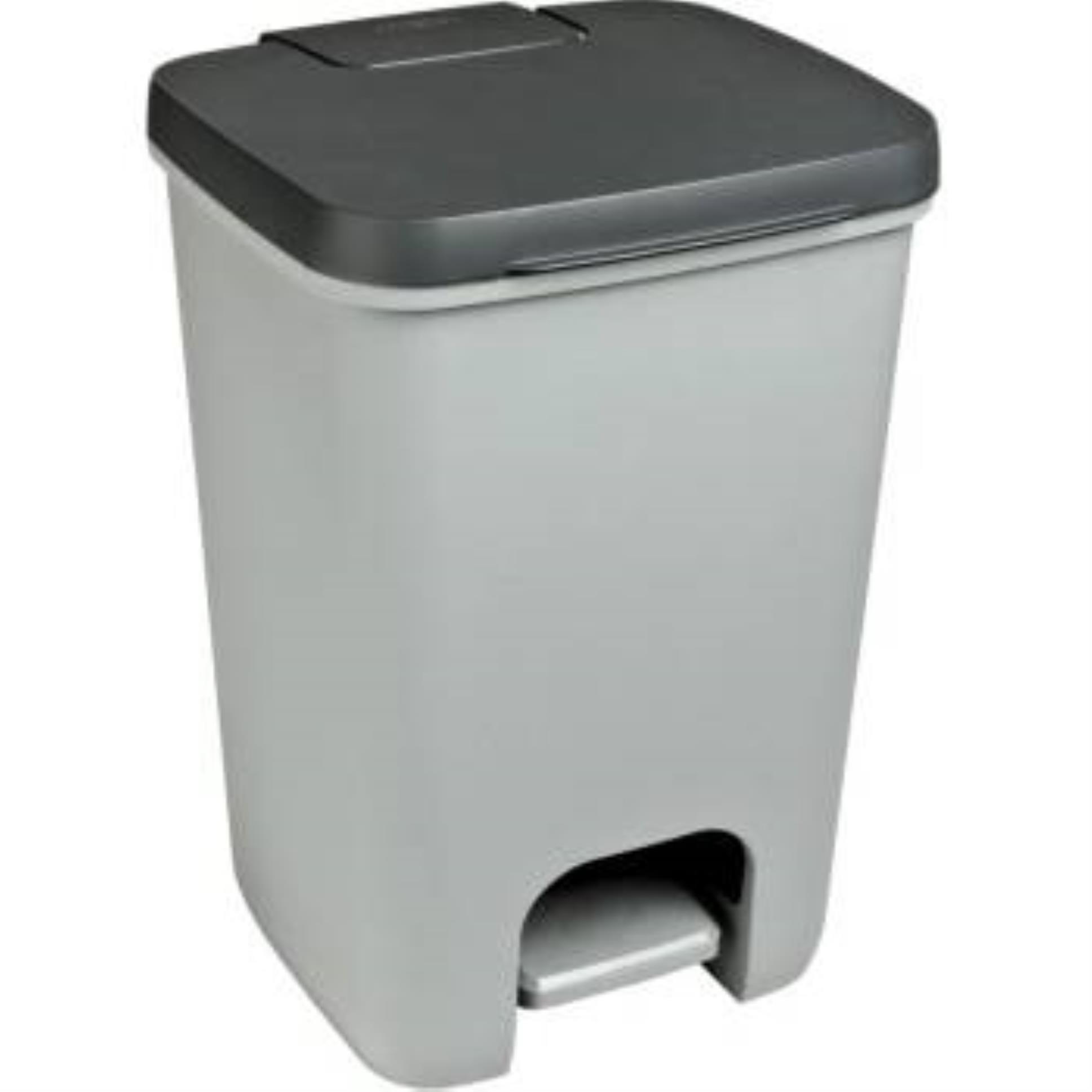 Levně Odpadkový koš Curver Essentials - nášlapný, šedý, 20 l