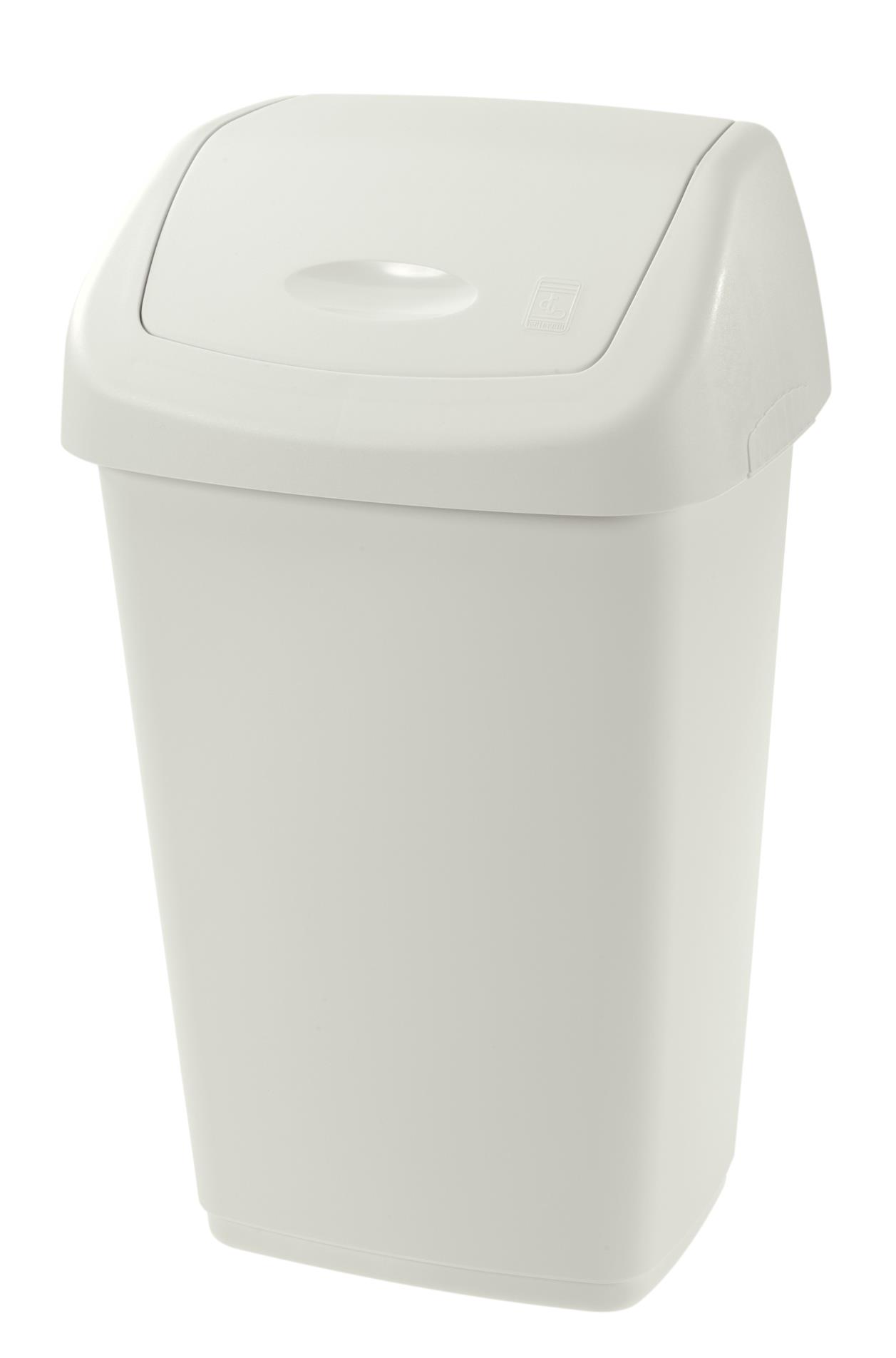 Levně Odpadkový koš Tontarelli Aurora - s víkem, bílý, 15 l