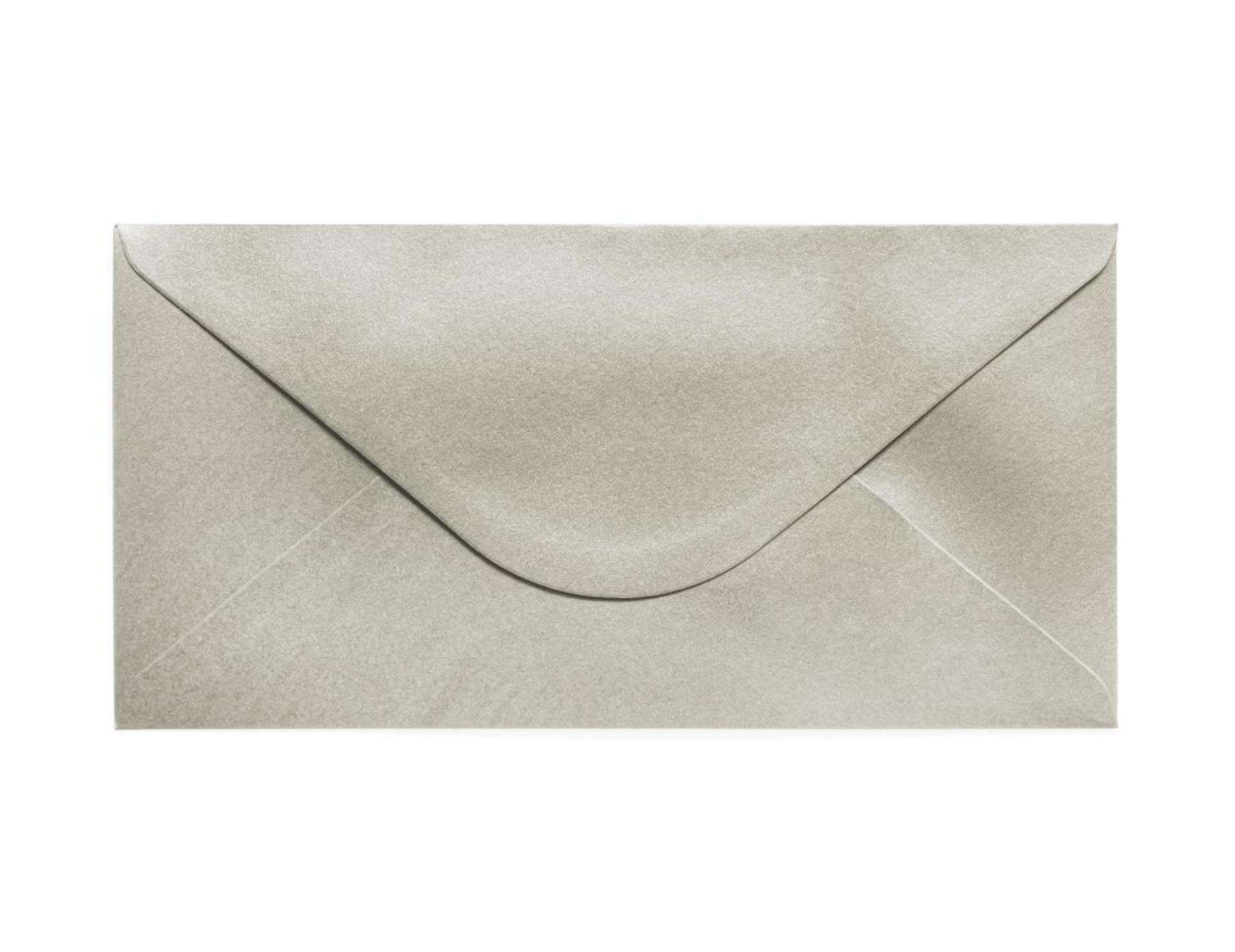 Galeria Papieru Ozdobné obálky Pearl - DL, 150 g/m2, stříbrné, 10 ks