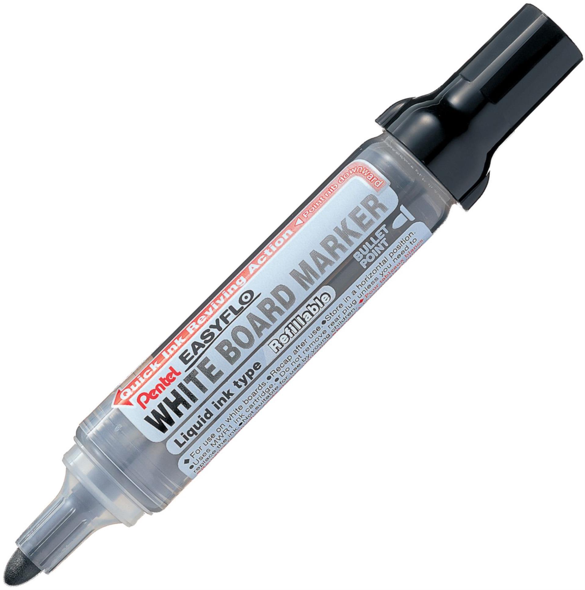 Popisovač na bílé tabule Pentel Easyflo - kulatý hrot, černý