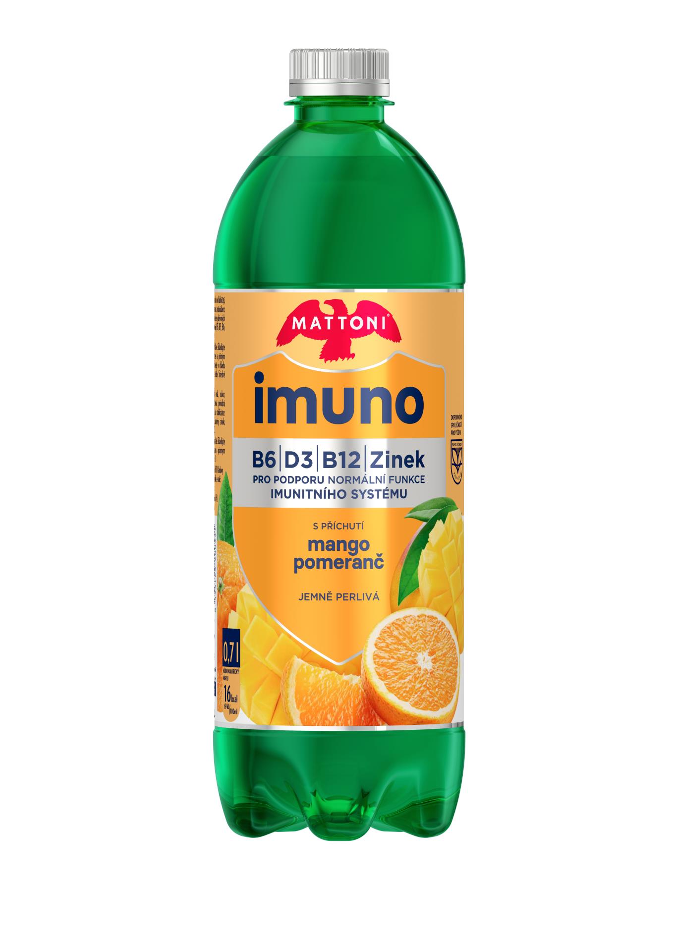 Levně Minerální voda Mattoni Imuno - mango a pomeranč, pet, 6x 0,7 l