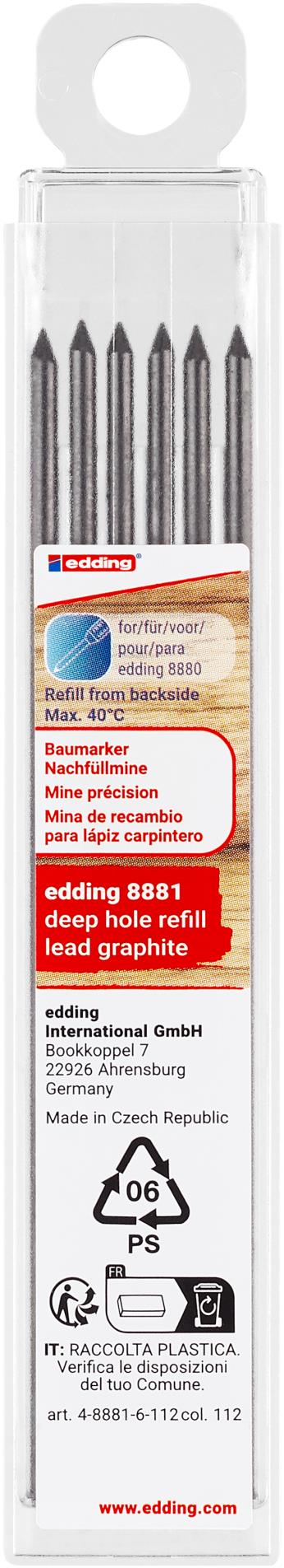 Levně Náhradní tuhy edding 8881 - černé, 6 ks