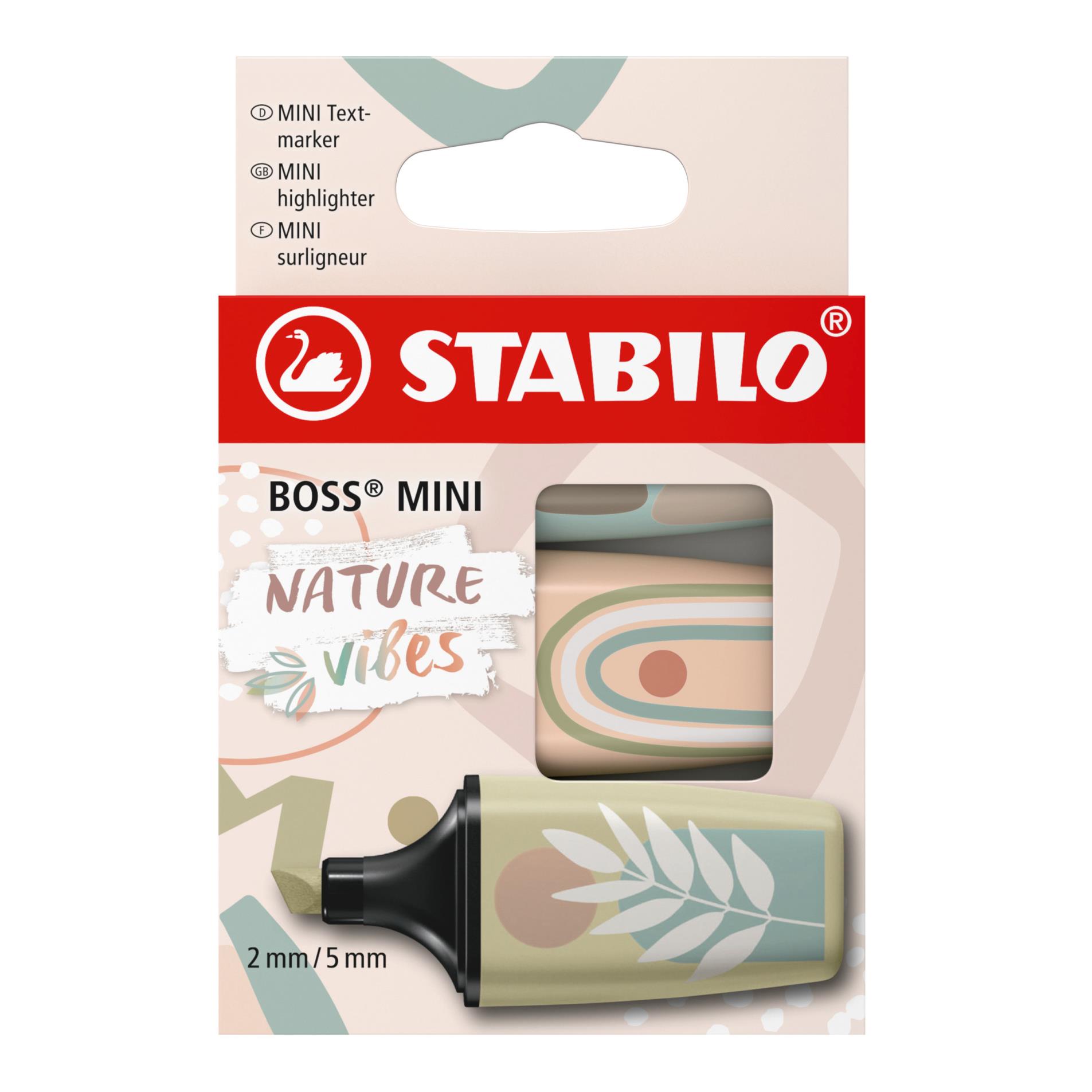 Zvýrazňovač STABILO BOSS MINI NatureVIBES - sada 3 barev