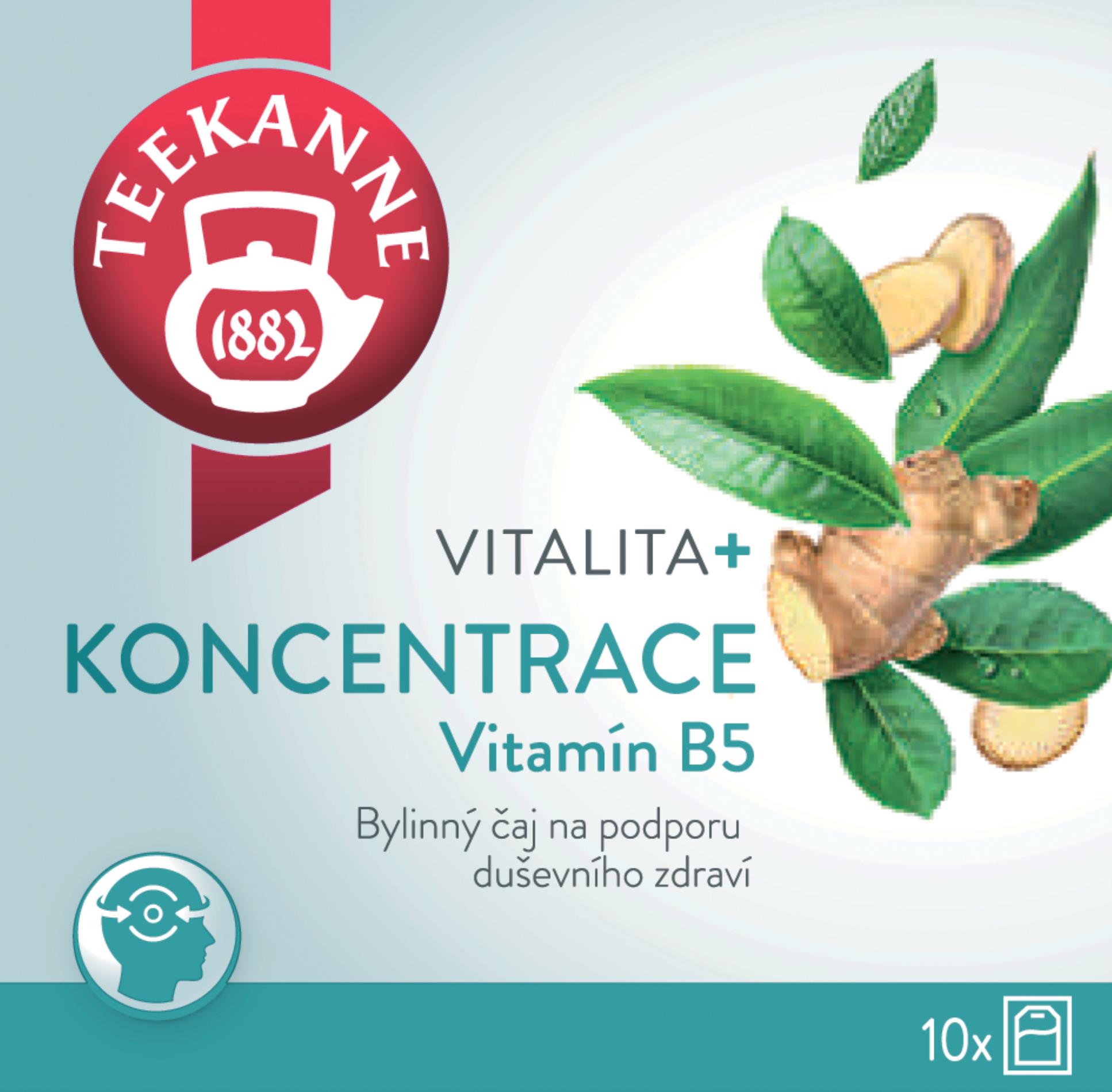 Bylinný čaj Teekanne - Vitalita + koncentrace, 10x 1,8 g