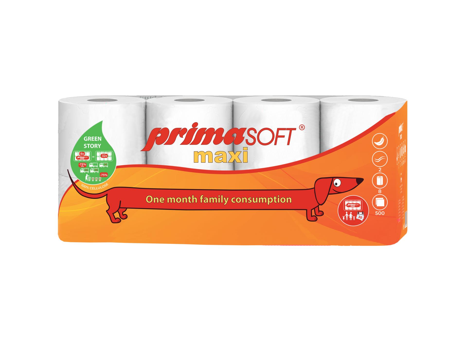 Toaletní papír Primasoft MAXI 10, dvouvrstvý, 10 rolí