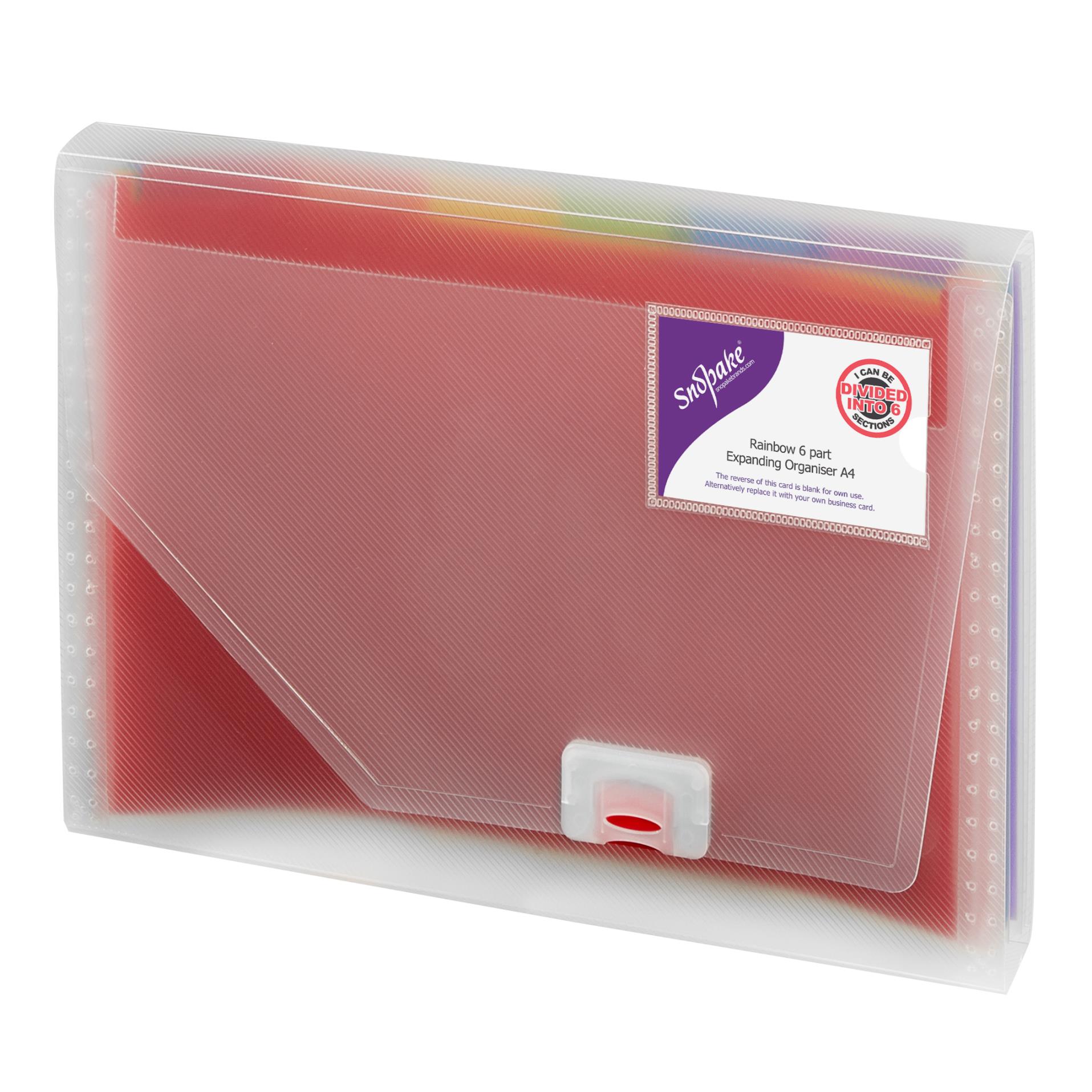 Desky s přihrádkami Snopake - Rainbow, A4, 6 přihrádek