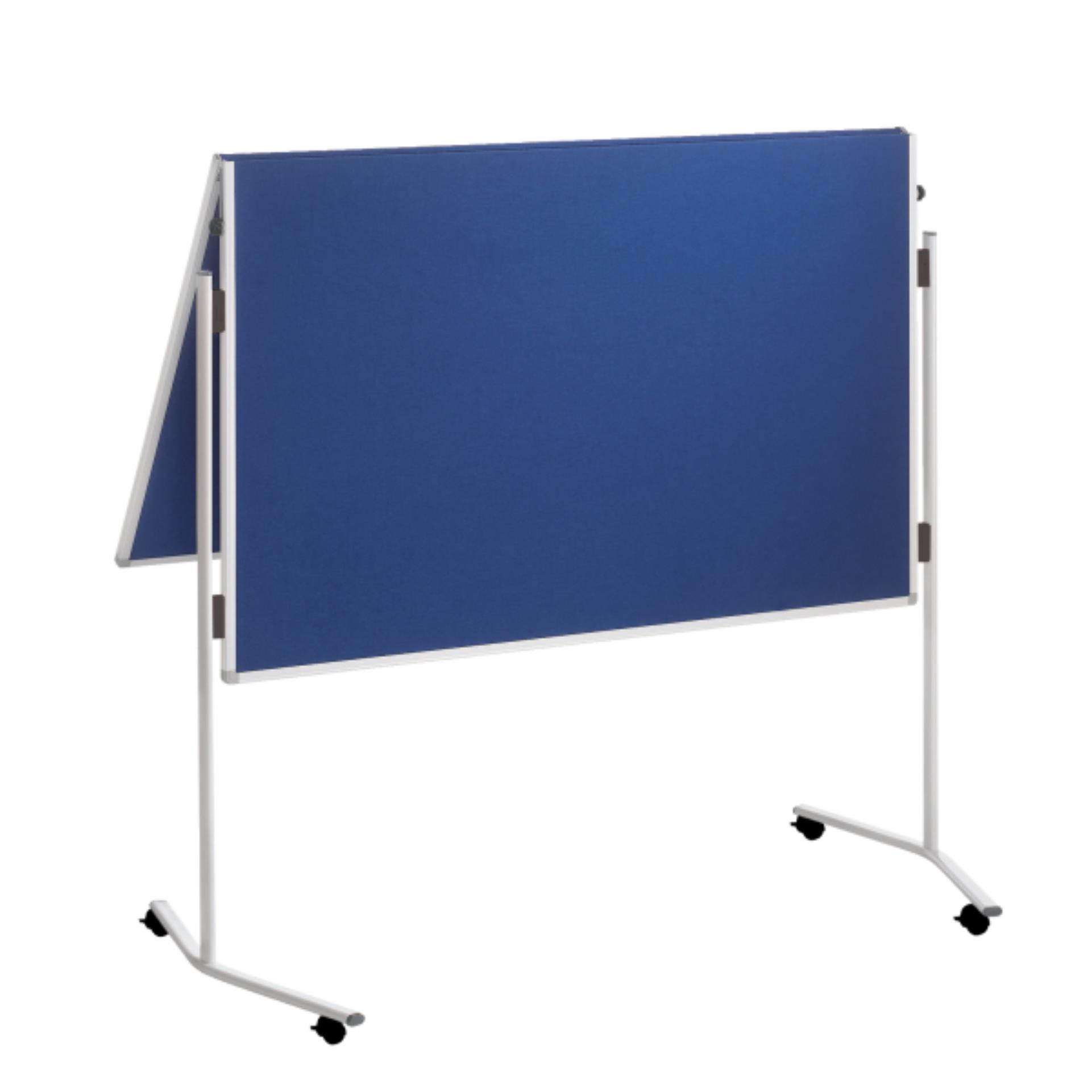Mobilní dvojitá filcová nástěnka Franken Premium - 120 x 150 cm, skládací, modrá