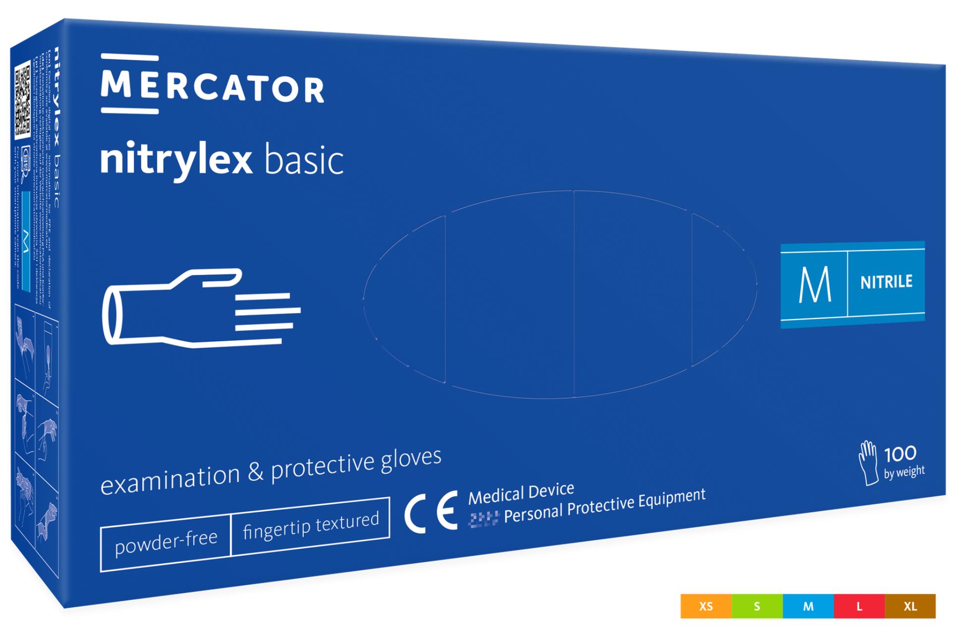 Rukavice Nitrilex basic - nepudr, modré, vel. L
