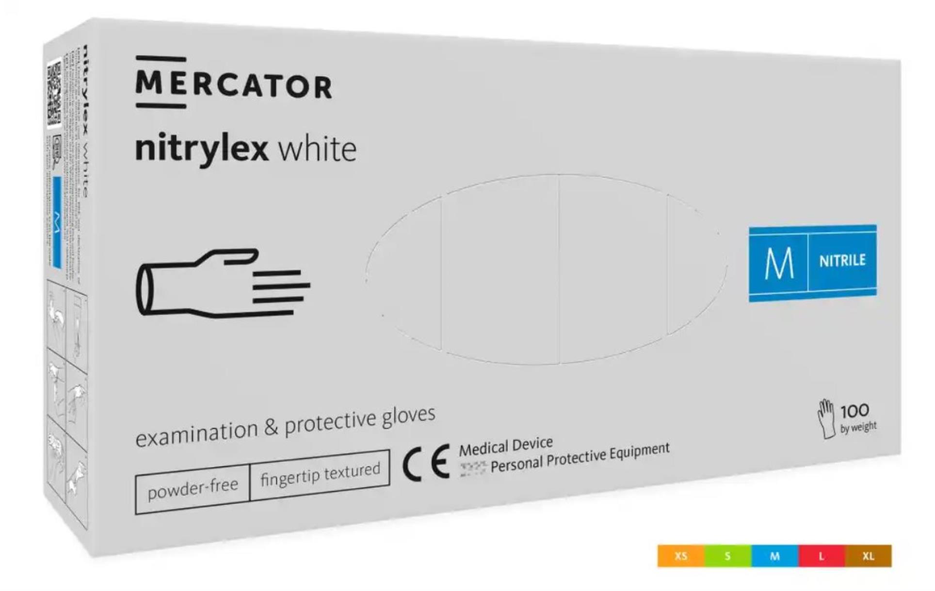 Rukavice Nitrylex classic - bílé, nepudr., vel. L