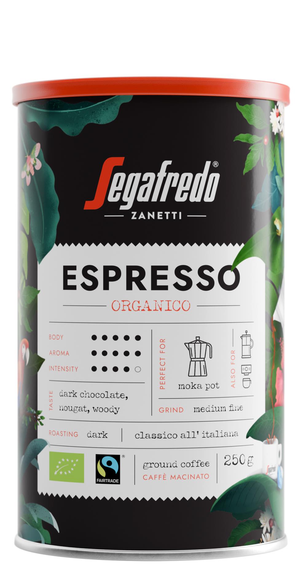 Segafredo Espresso Organico - mletá káva - 250 g
