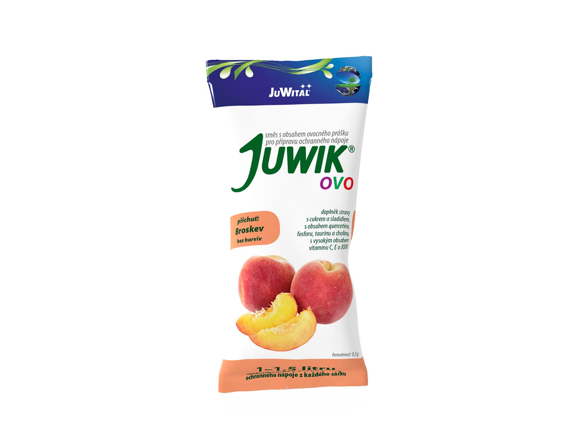 Levně Ochranný nápoj Juwik Ovo - broskev, 20 ks