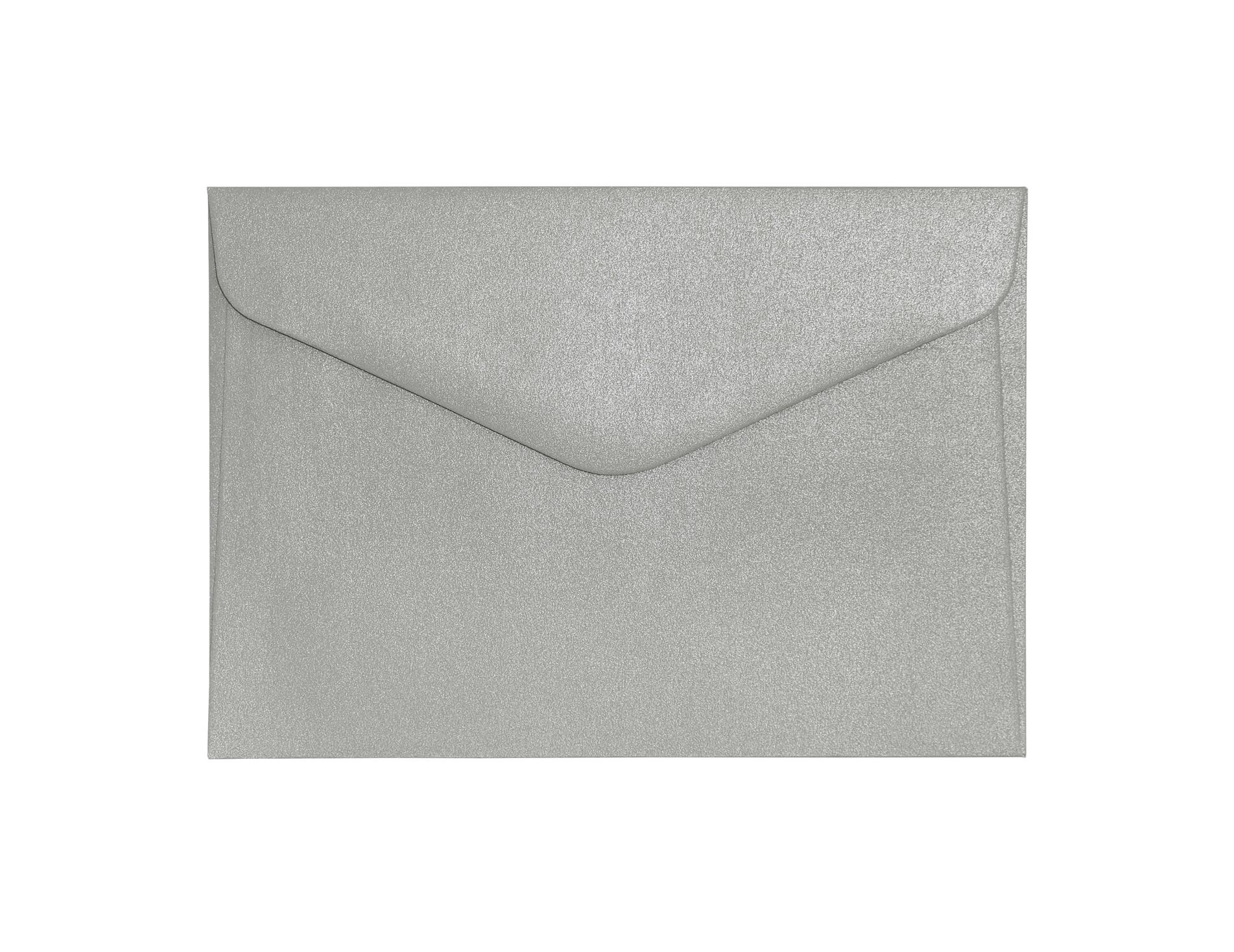 Galeria Papieru Ozdobné obálky Pearl - B6, 150 g/m2, perleťové, stříbrné, 10 ks
