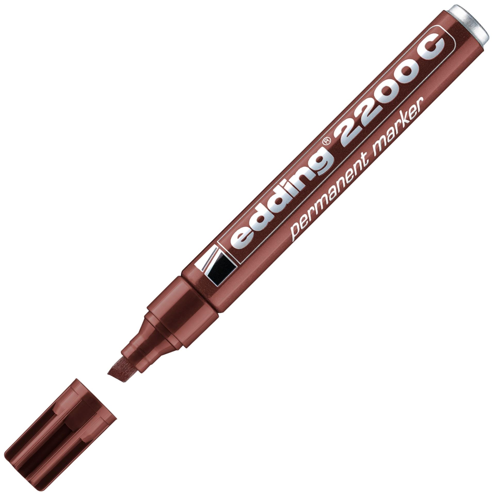 Permanentní popisovač Edding 2200 - zkosený hrot, hnědý