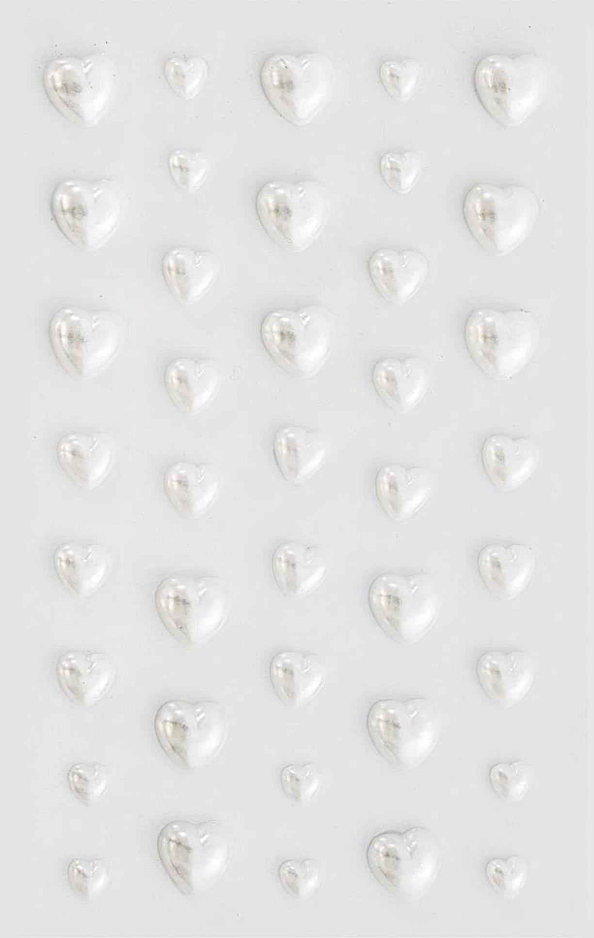 Galeria Papieru Samolepicí dekorační srdíčka - bílá, 40 ks