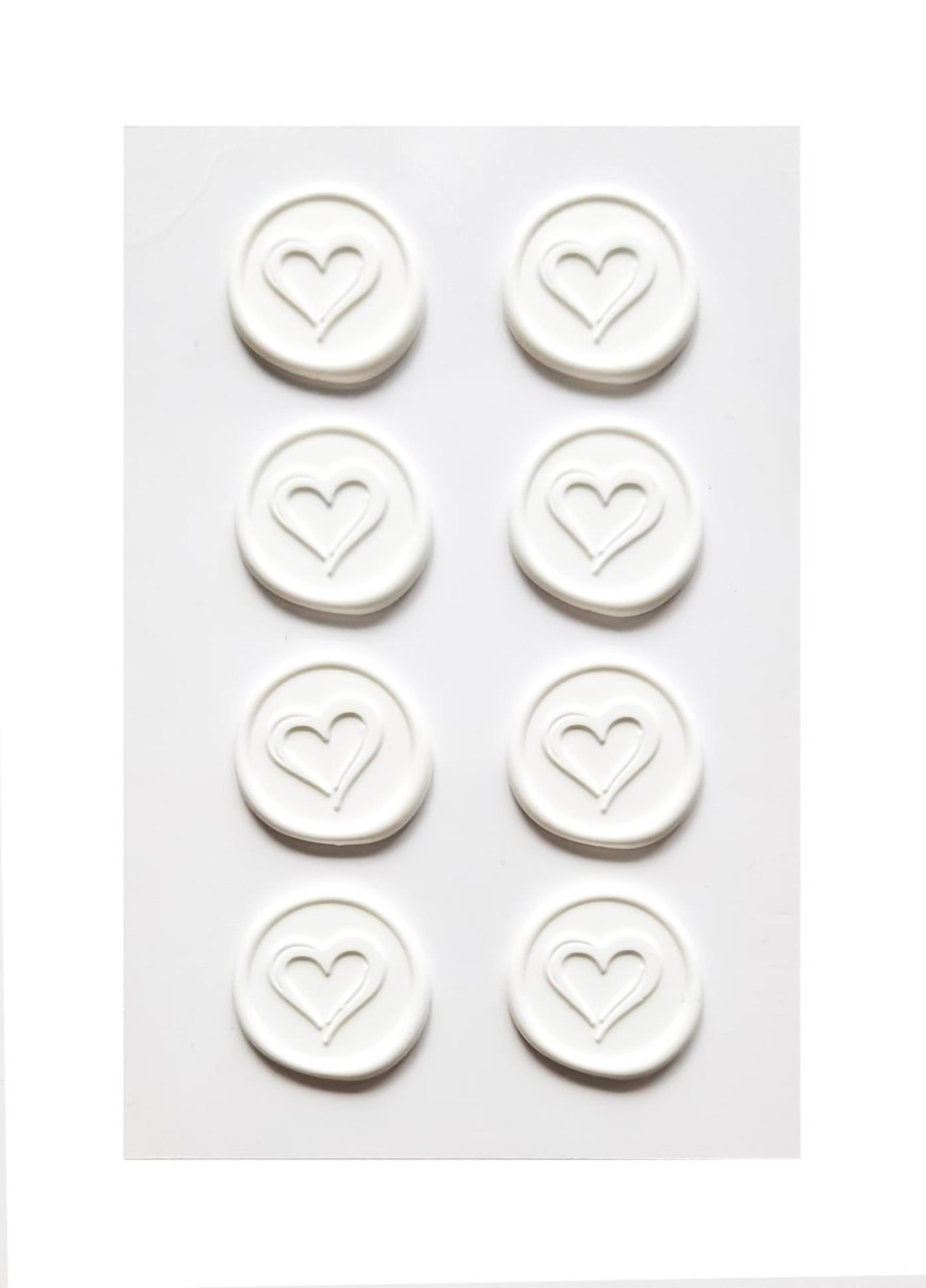 Galeria Papieru Vosková ozdobná srdce - 8 ks, bílé