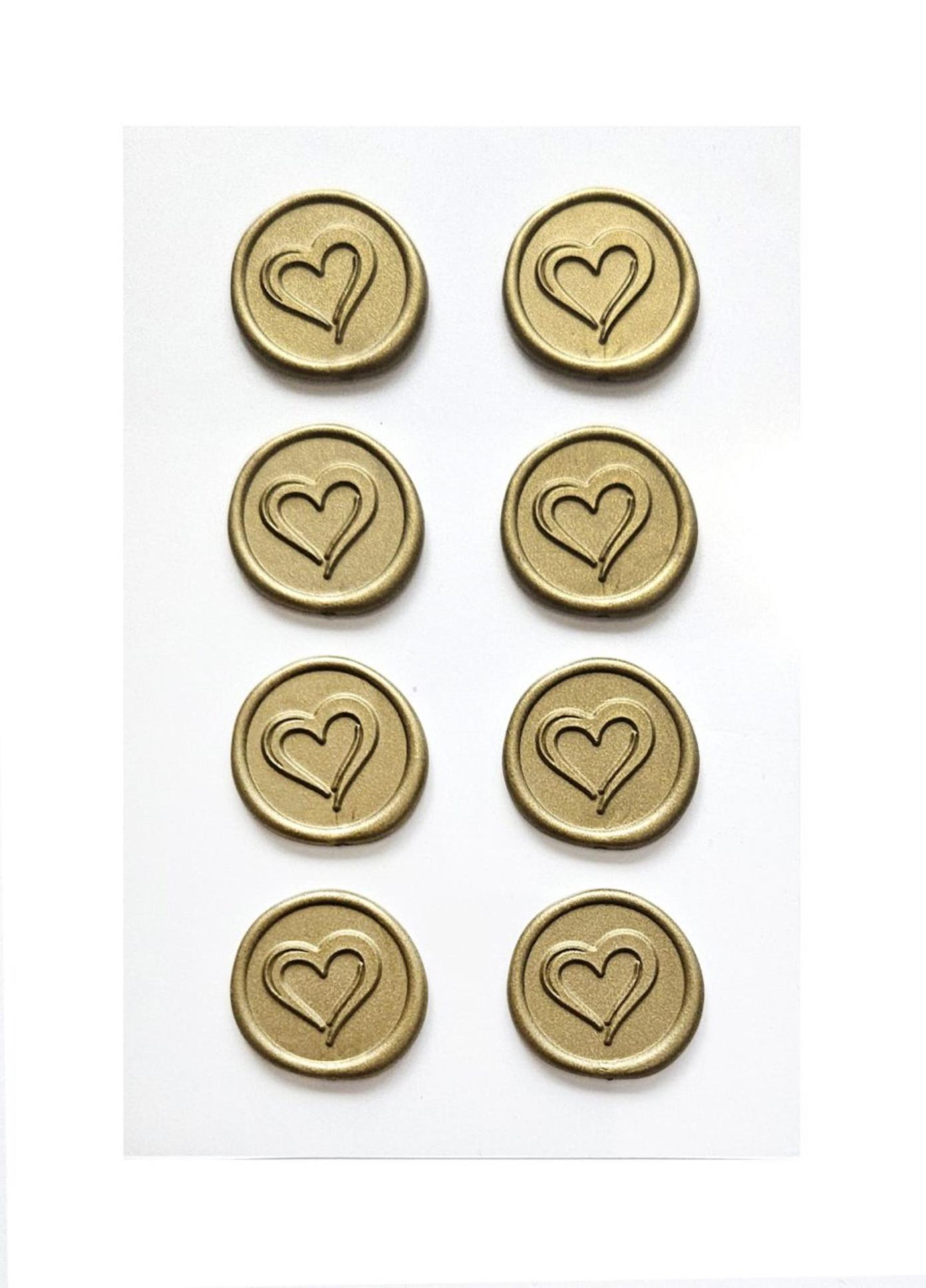 Galeria Papieru Vosková ozdobná srdce - 8 ks, zlaté