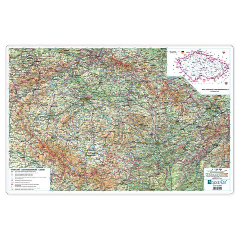 Levně Podložka na stůl - mapa ČR, 67 x 44 cm