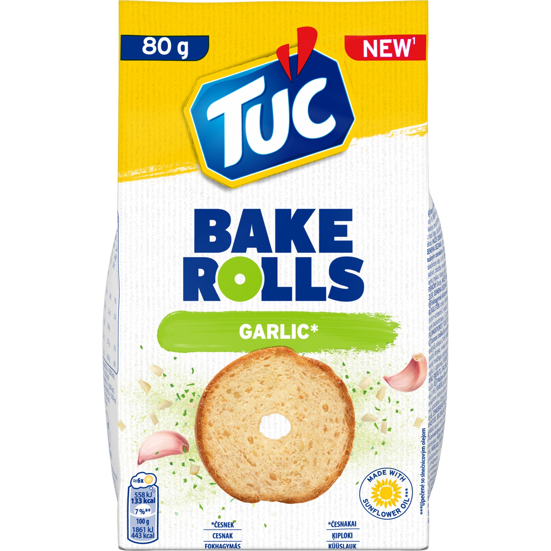 Tuc Bake Rolls - slané krekry - česnek, 80 g