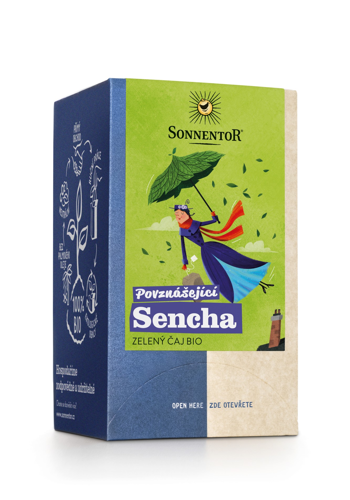Levně Zelený čaj Sonnentor - Povznášející Sencha, bio, 18 x 1,2 g, 21,6 g