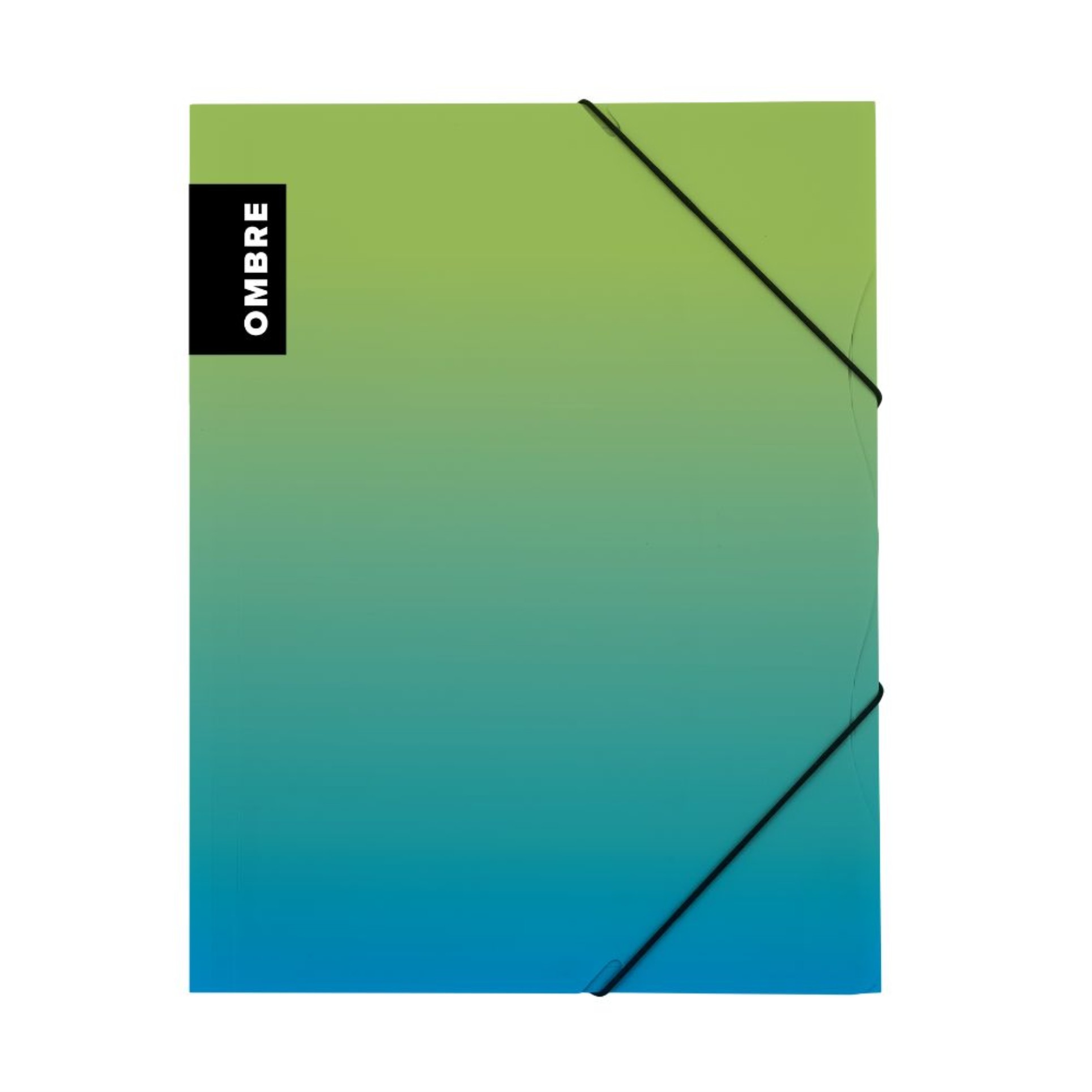 Desky s chlopněmi a gumičkou Ombre - A4, plastové, zelené, 1 ks