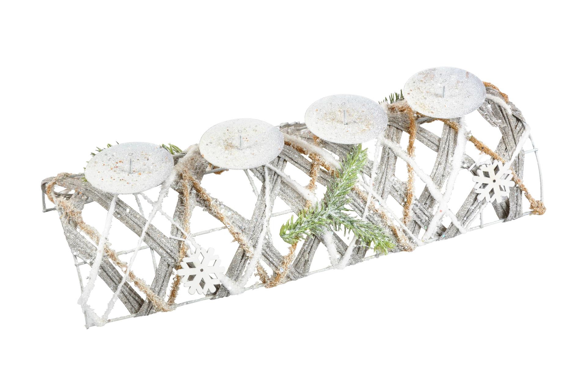 Vánoční ratanový svícen, 40 cm