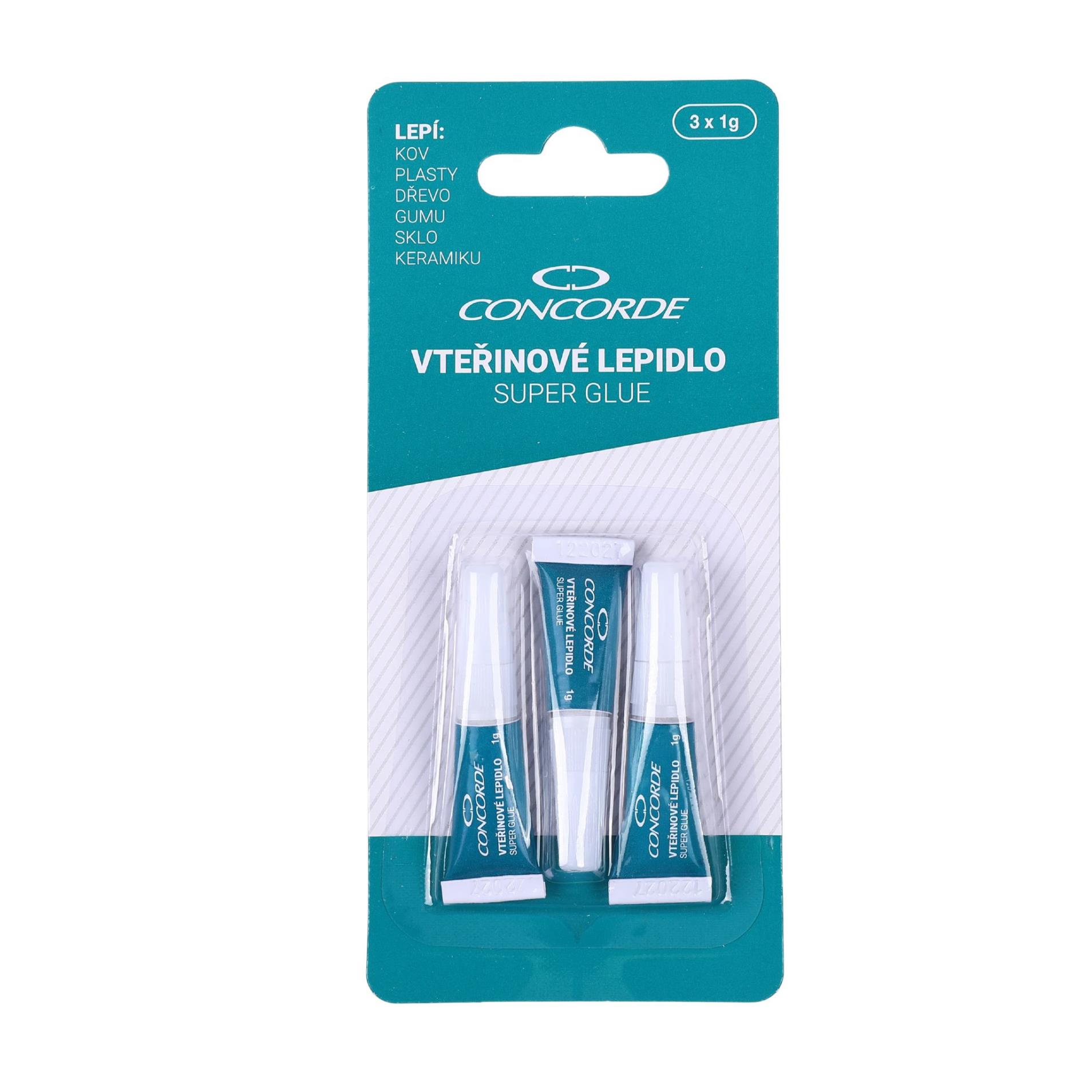 Vteřinové lepidlo Concorde - tekuté, 3 x 1 g