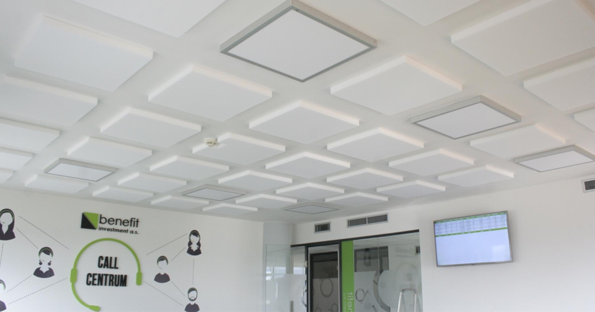 Akustická melaminová deska 50 x 50 cm - bez fazety, bílá