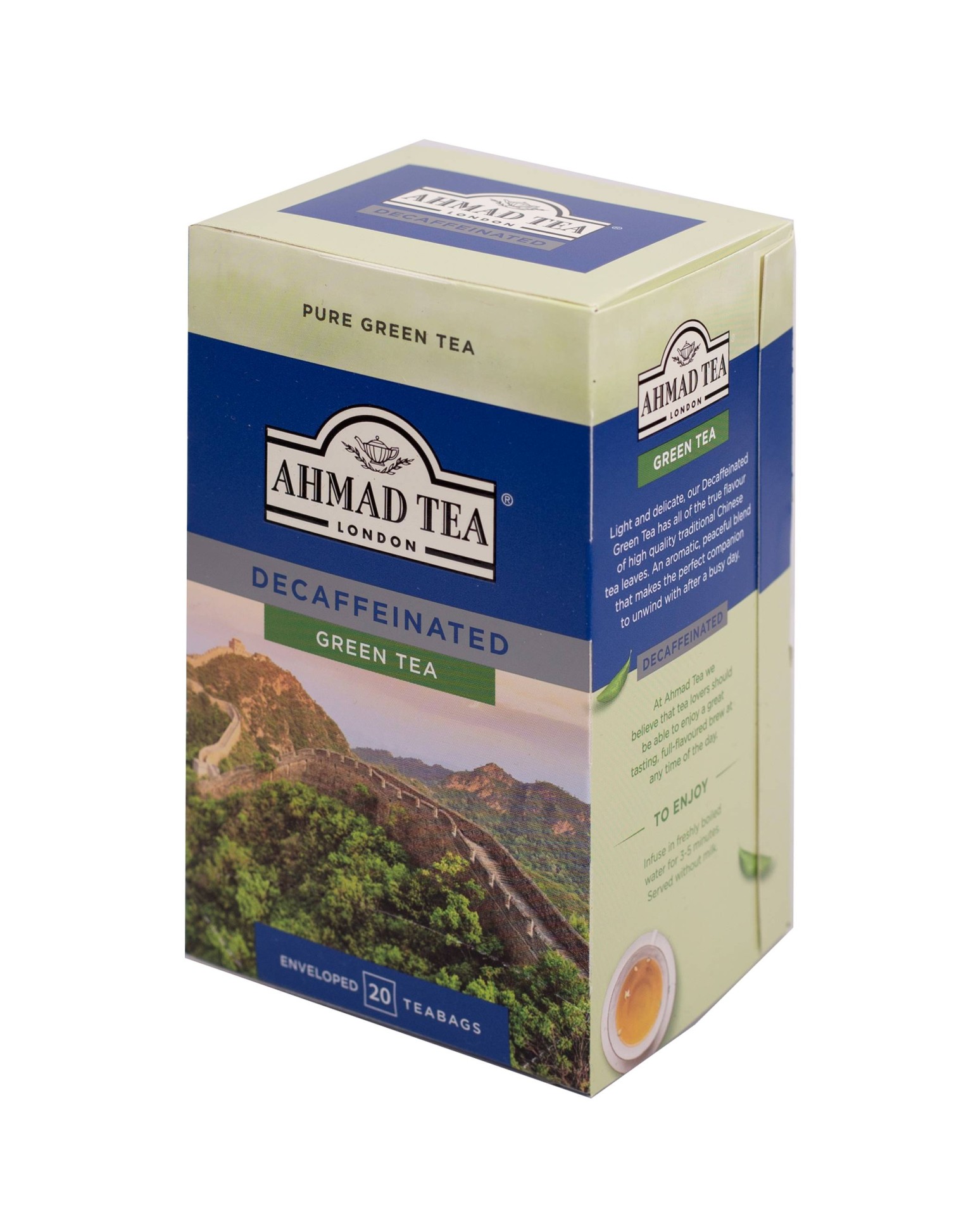 Levně Ahmad Tea Zelený čaj bez kofeinu 20 x 1,5 g