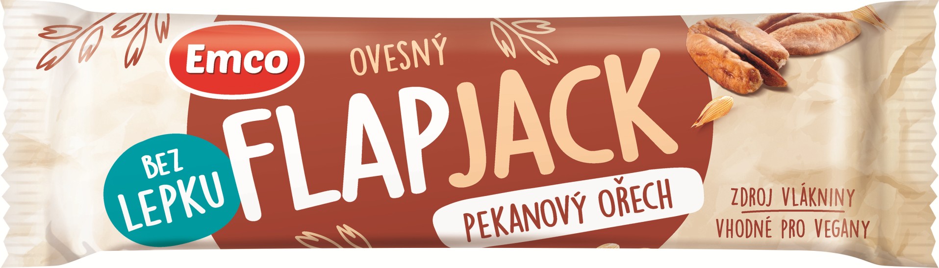 Levně Emco Flapjack pekanový ořech 45 g